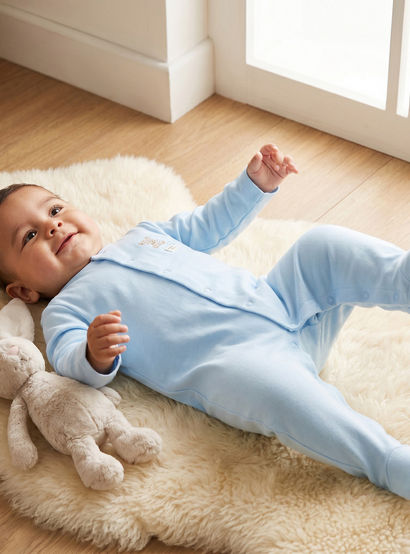 Juniors Cotton Round Neck Long Sleeves Sleepsuit with Snap Button Closure-baby-boys-clothing-nightwear-sleepsuits-image-1
