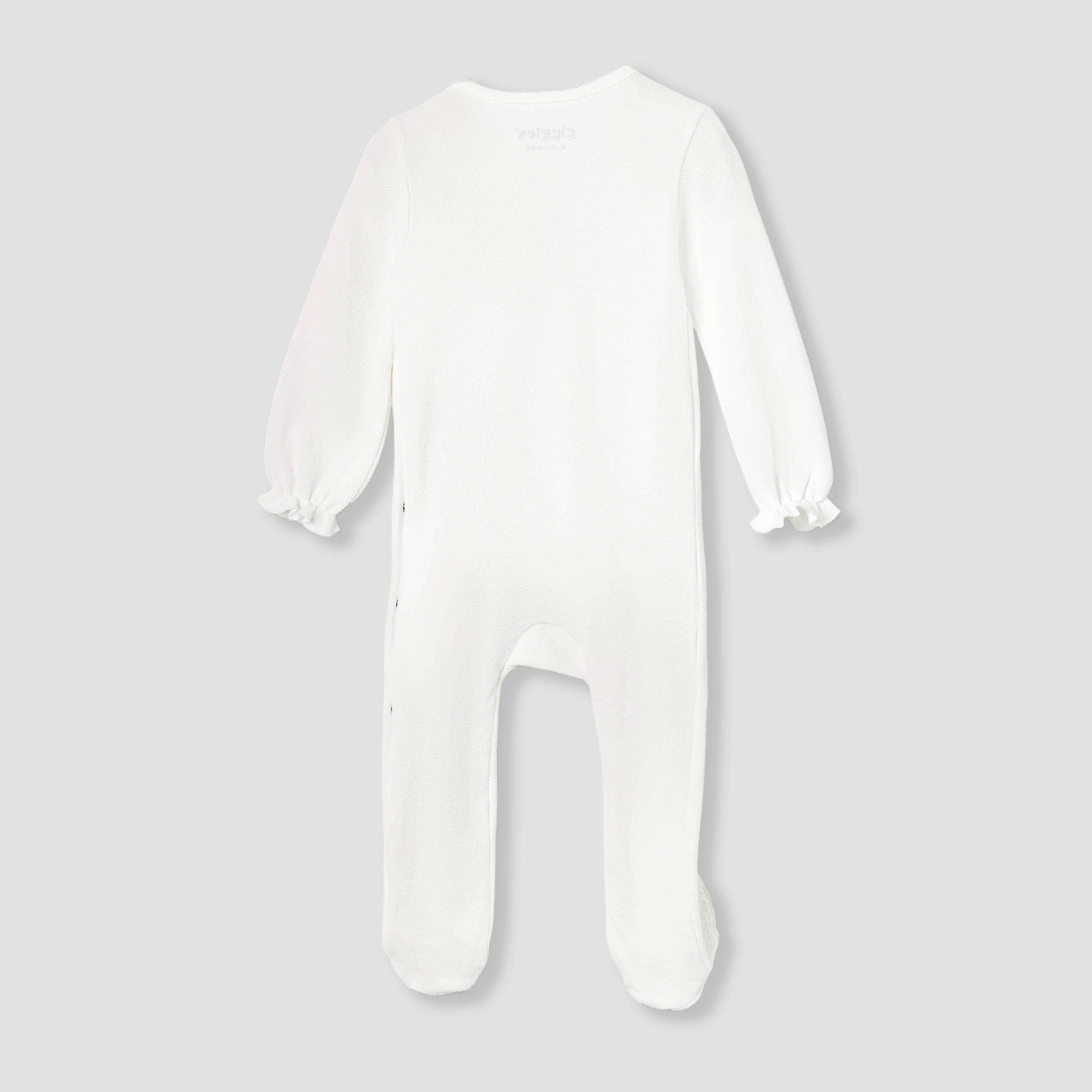 Giggles Lace Accent Closed Feet Sleepsuit with Long Sleeves