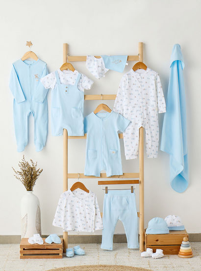 Juniors Cotton Crew Neck Long Sleeves Sleepsuit with Bear Applique-baby-boys-clothing-nightwear-sleepsuits-image-7