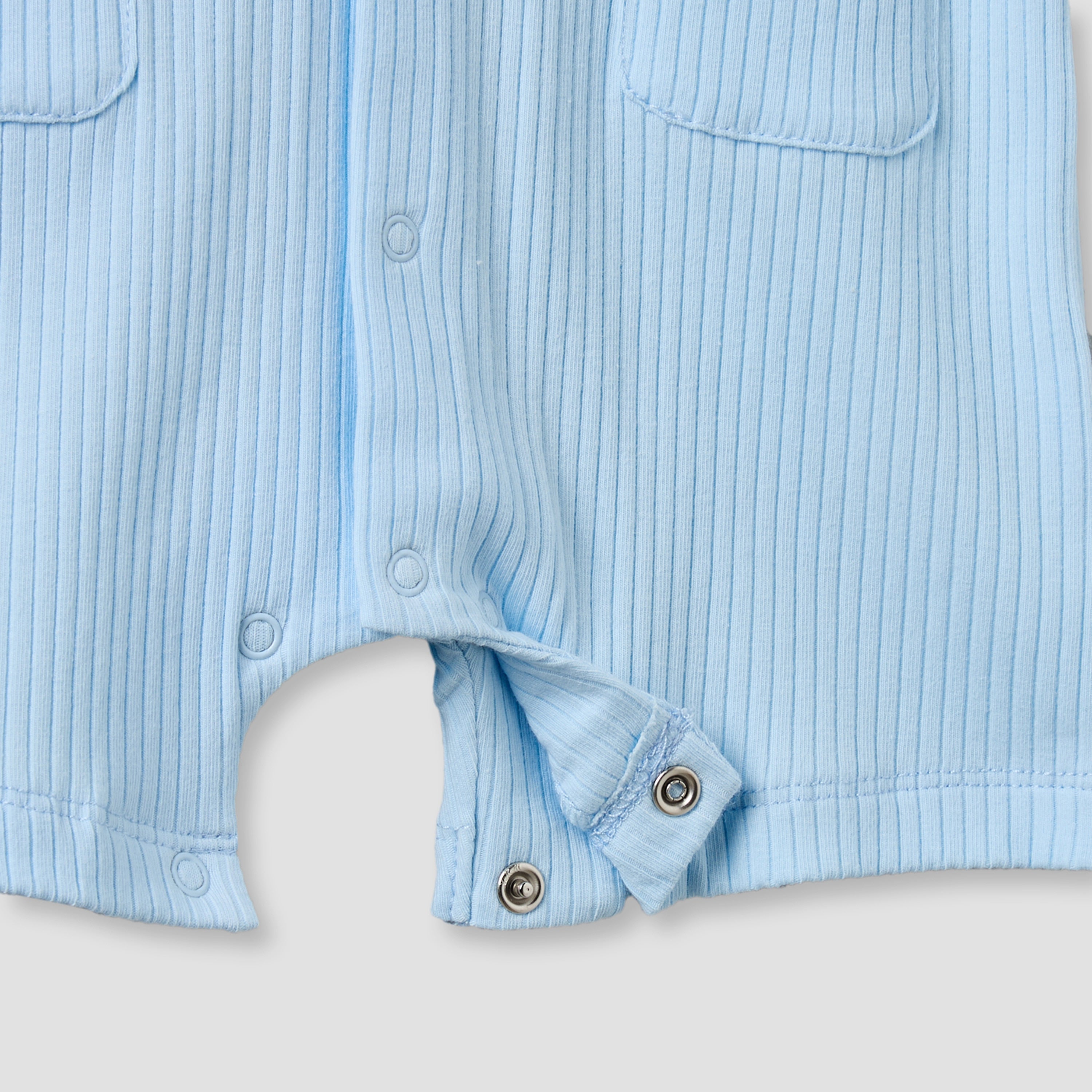 Juniors Round Neck Short Sleeves Romper with Snap Button Closure