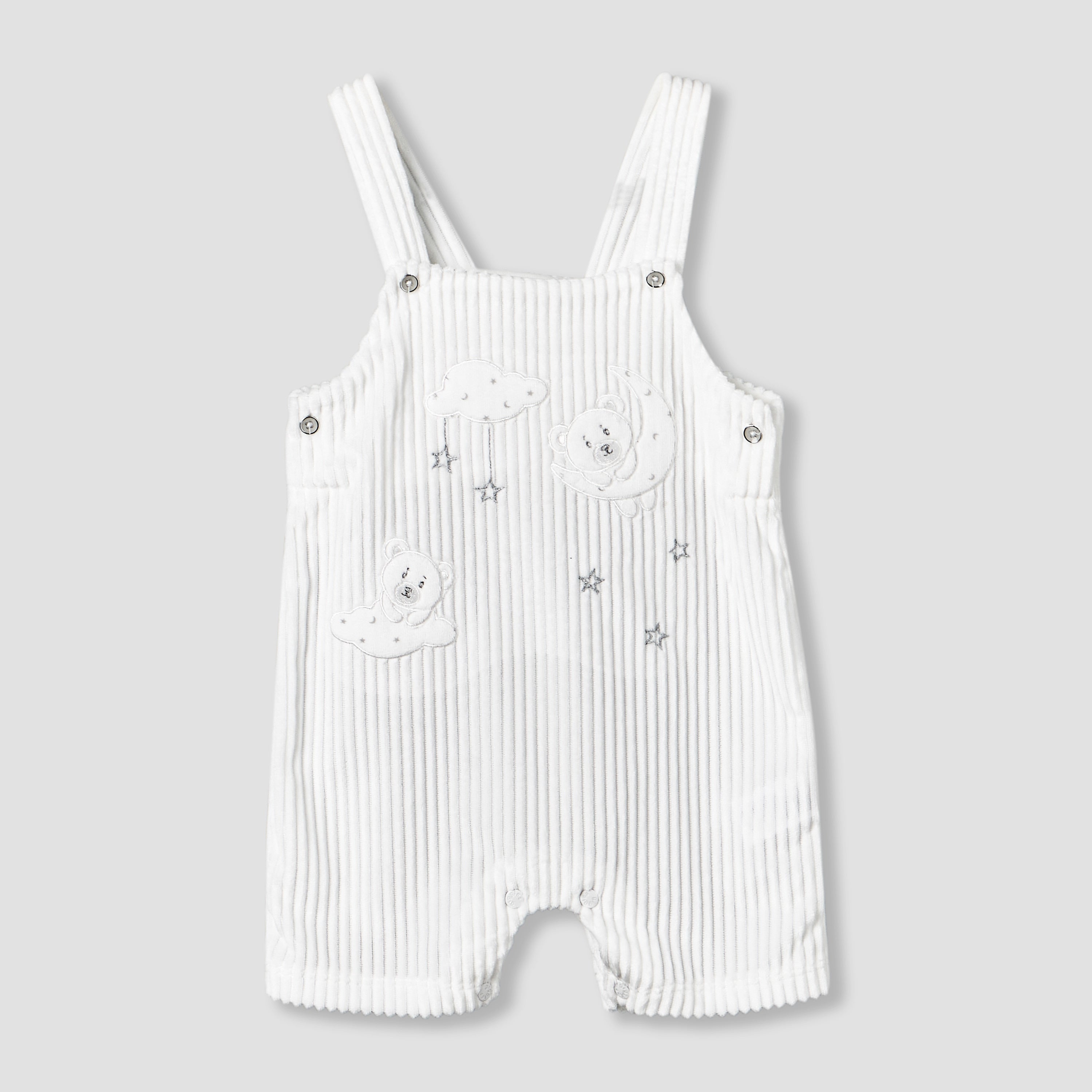 Giggles Collared Long Sleeves T-shirt and Dungaree Set with Applique Design