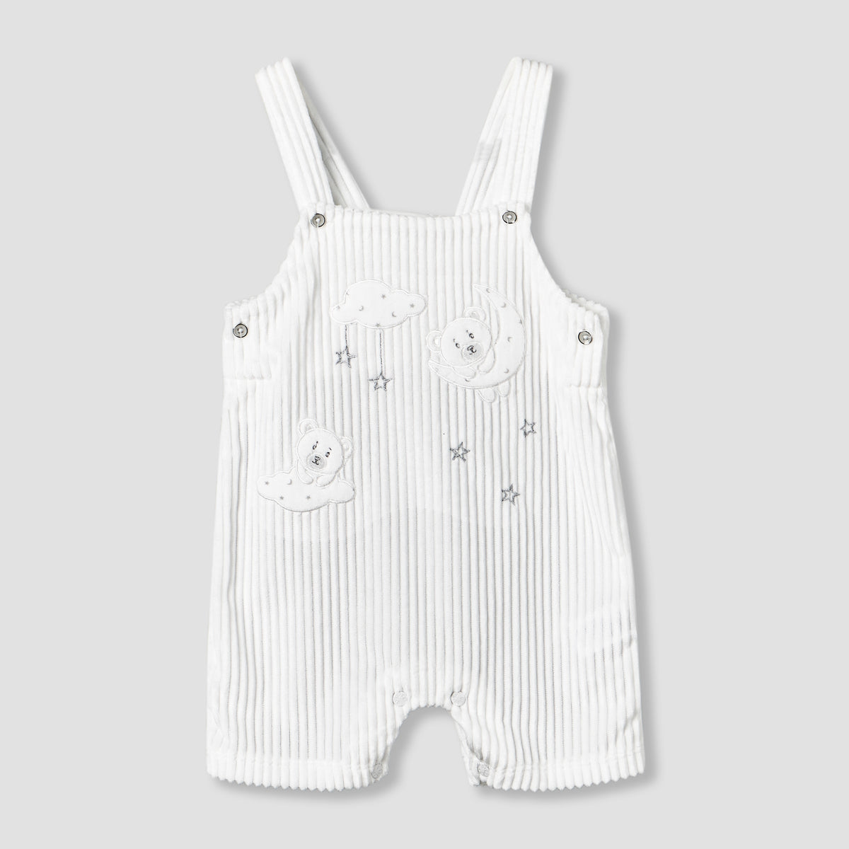 Giggles Collared Long Sleeves T-shirt and Dungaree Set with Applique Design