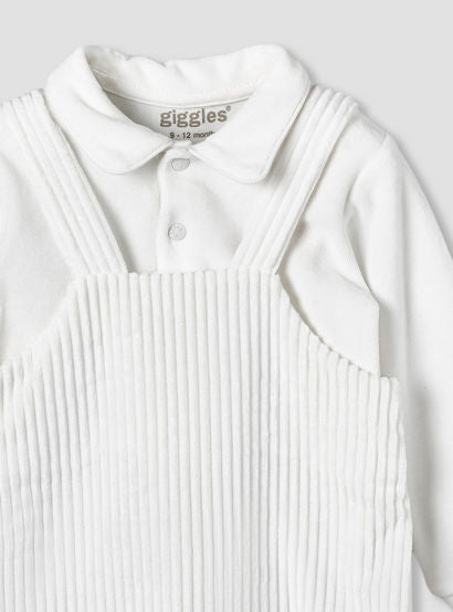 Giggles Collared Long Sleeves T-shirt and Dungaree Set with Applique Design-baby-boys-clothing-setsandcoords-image-4