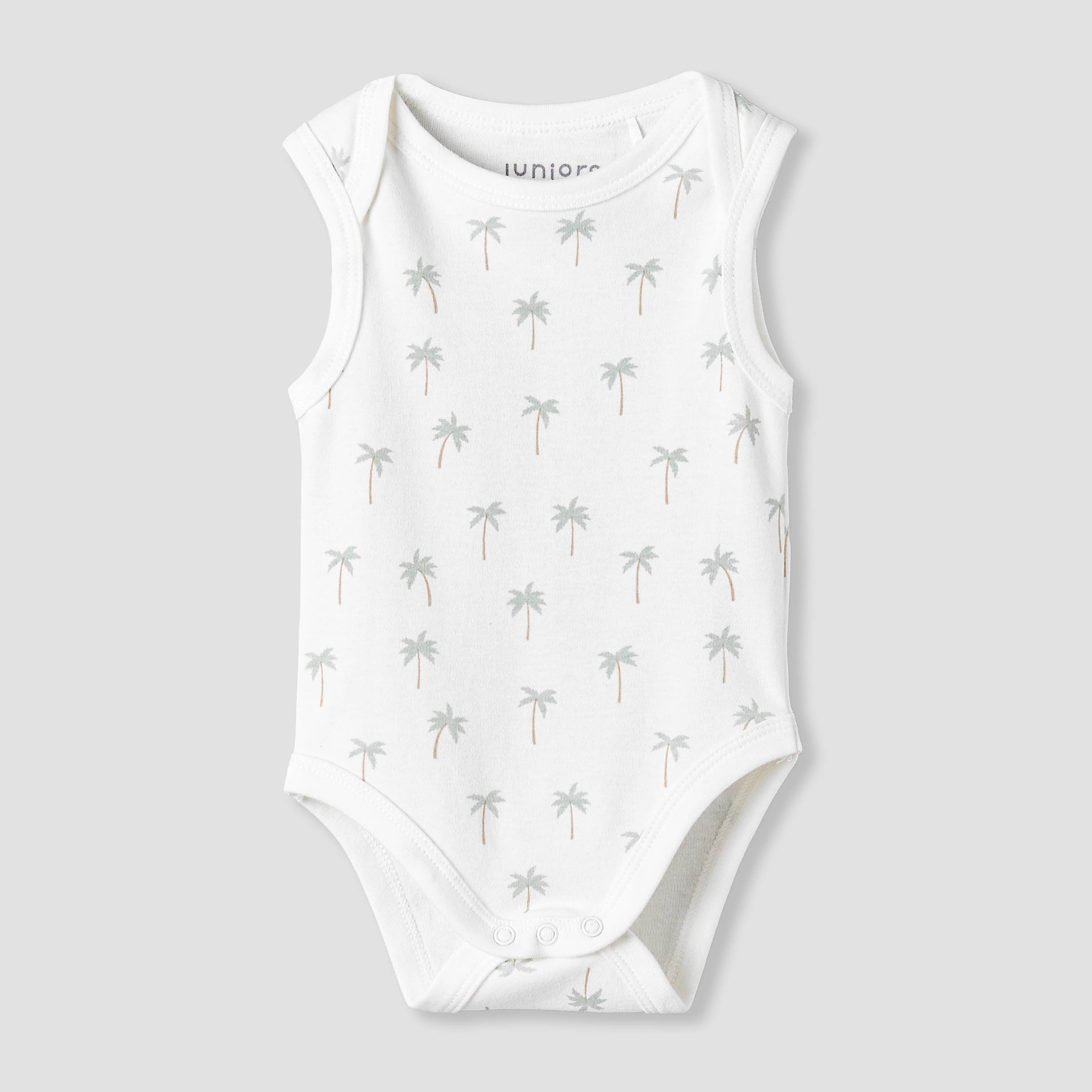 Pack of 2 Juniors Round Neck Sleeveless Bodysuit with Snap Button Closure