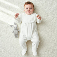 Giggles Round Neck Long Sleeves Sleepsuit with Butterfly Applique-undefined-image-1