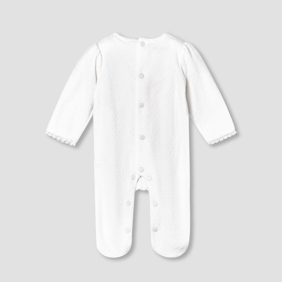 Giggles Round Neck Long Sleeves Sleepsuit with Butterfly Applique