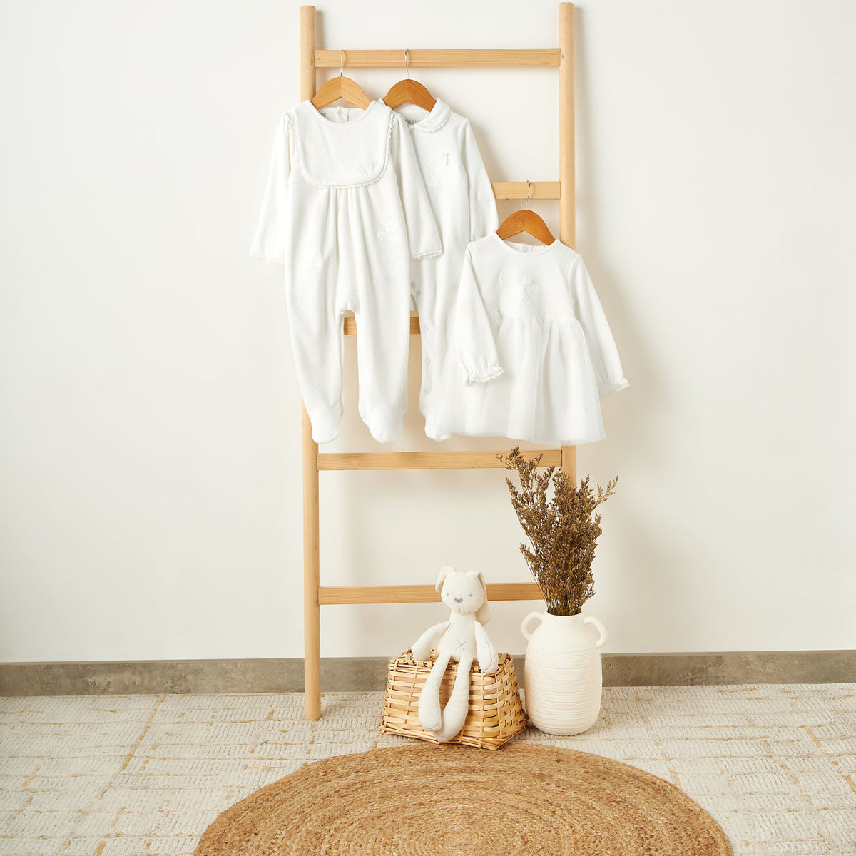 Giggles Round Neck Long Sleeves Sleepsuit with Butterfly Applique