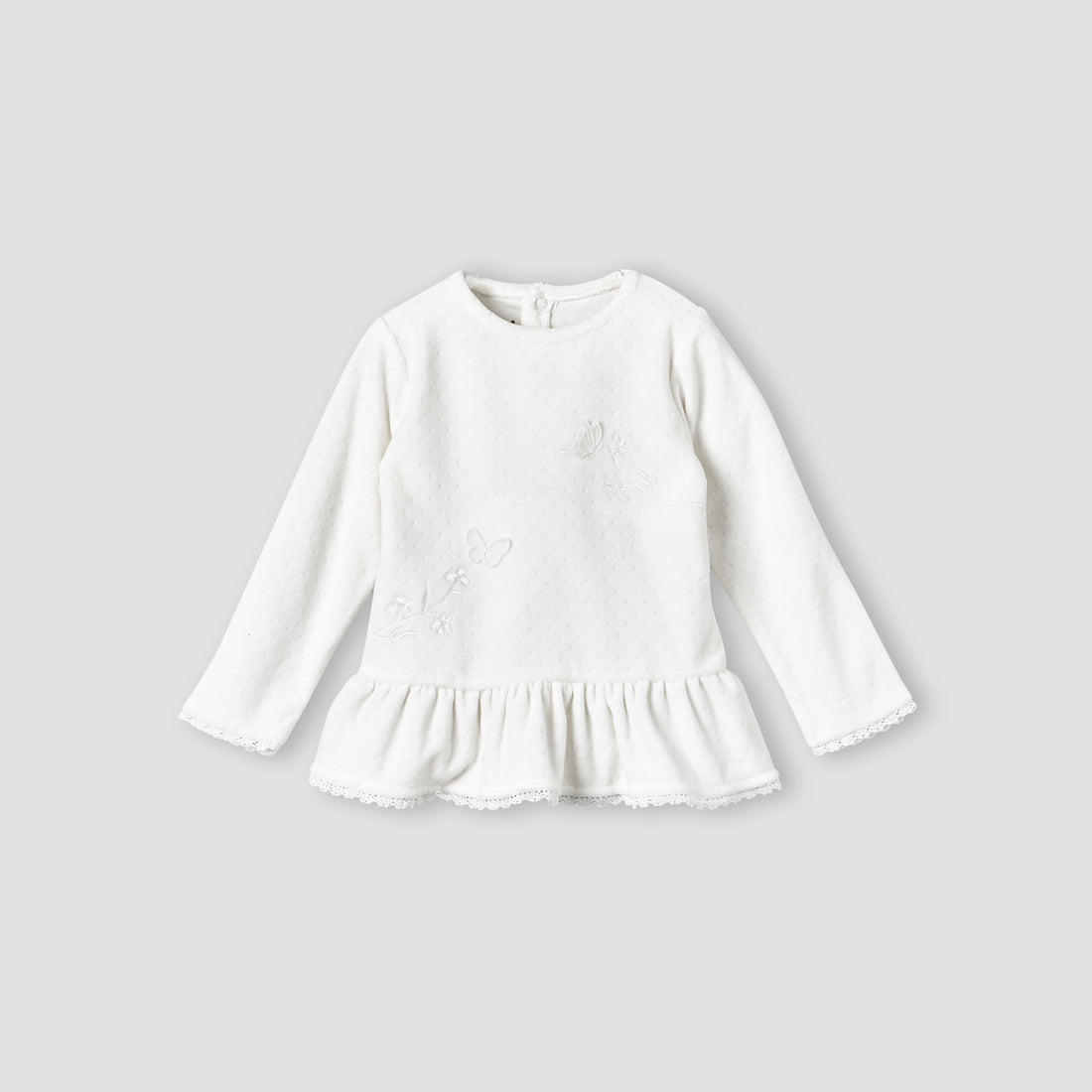 Giggles Round Neck Long Sleeve Pyjama Set with Embroidery