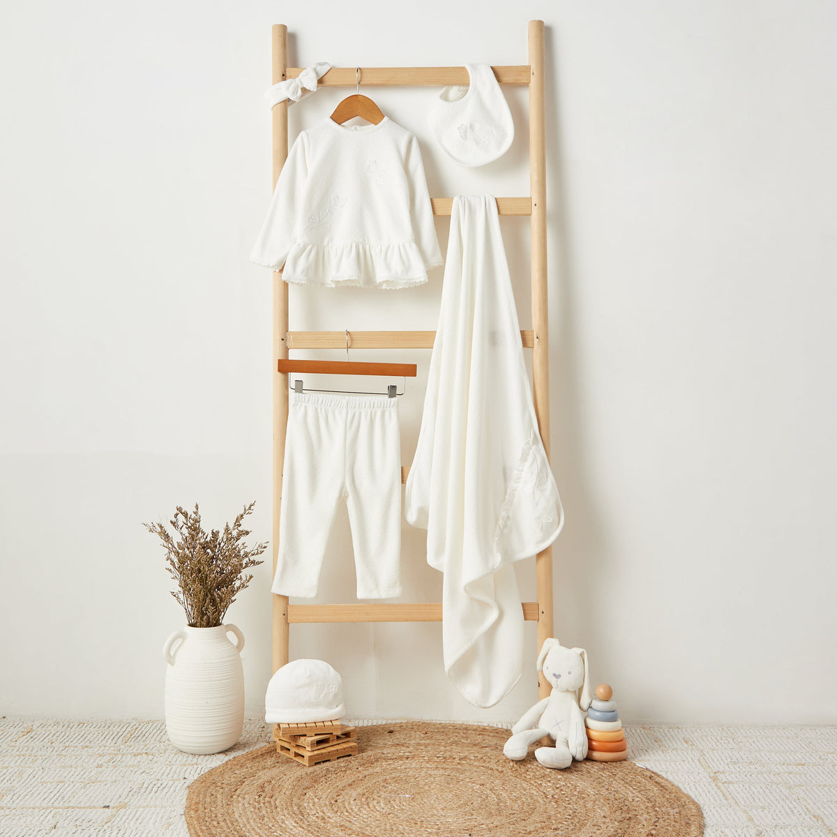 Giggles Round Neck Long Sleeve Pyjama Set with Embroidery