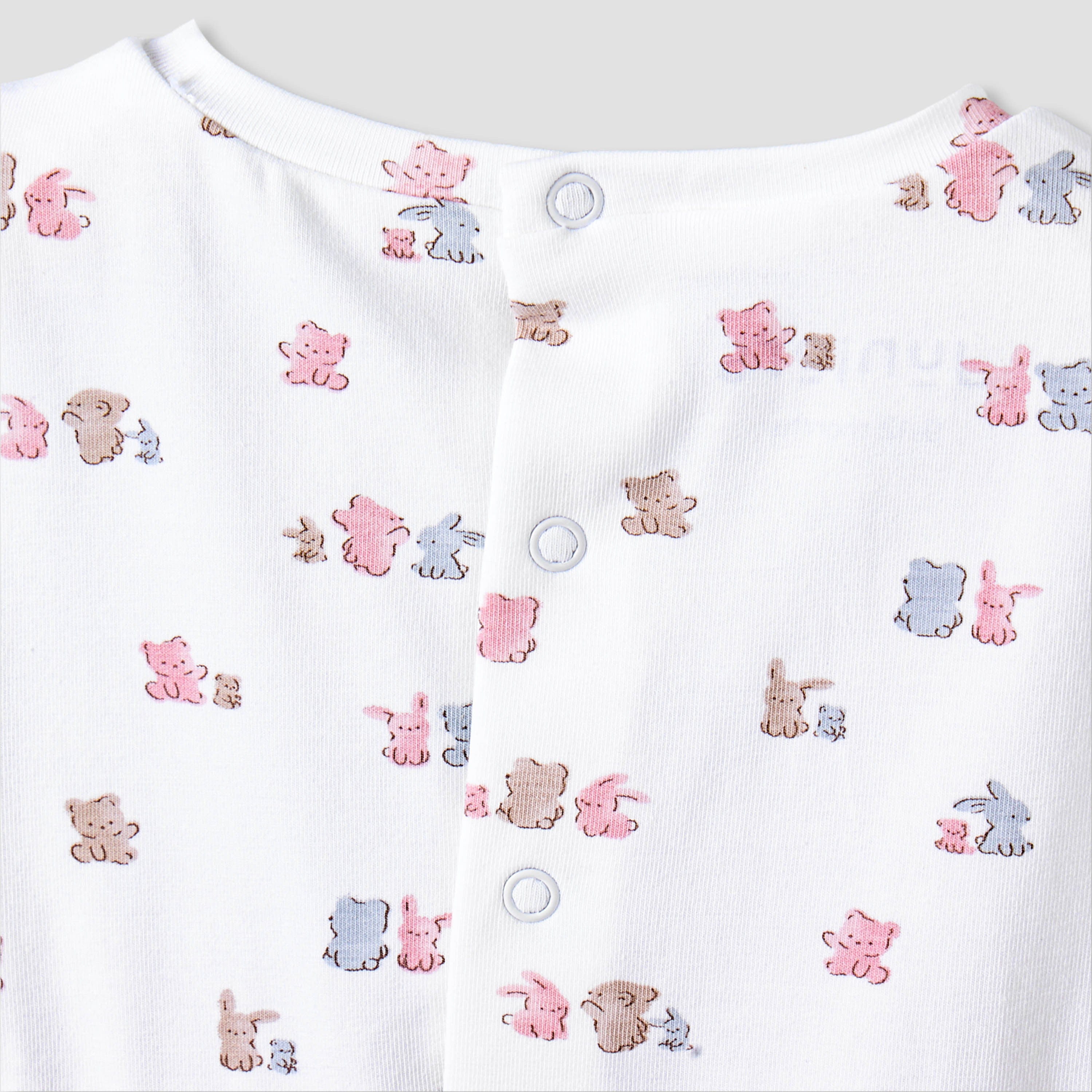 Juniors Round Neck Short Sleeves Knee Length Dress with Bear Print