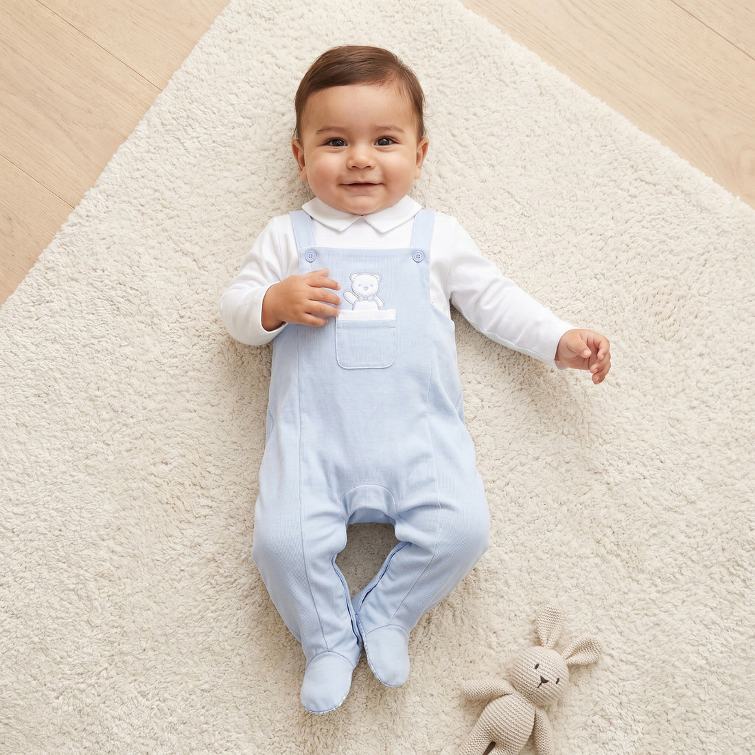 Giggles Cotton Collared Long Sleeves Sleepsuit with Embroidery