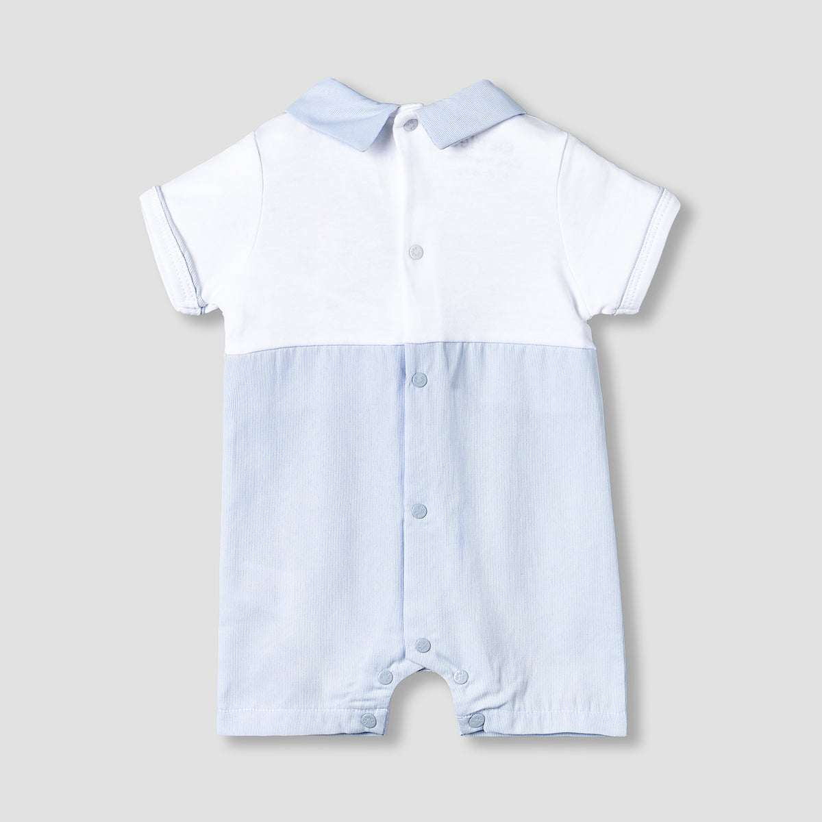 Giggles Collared Short Sleeves Romper with Panelled Design