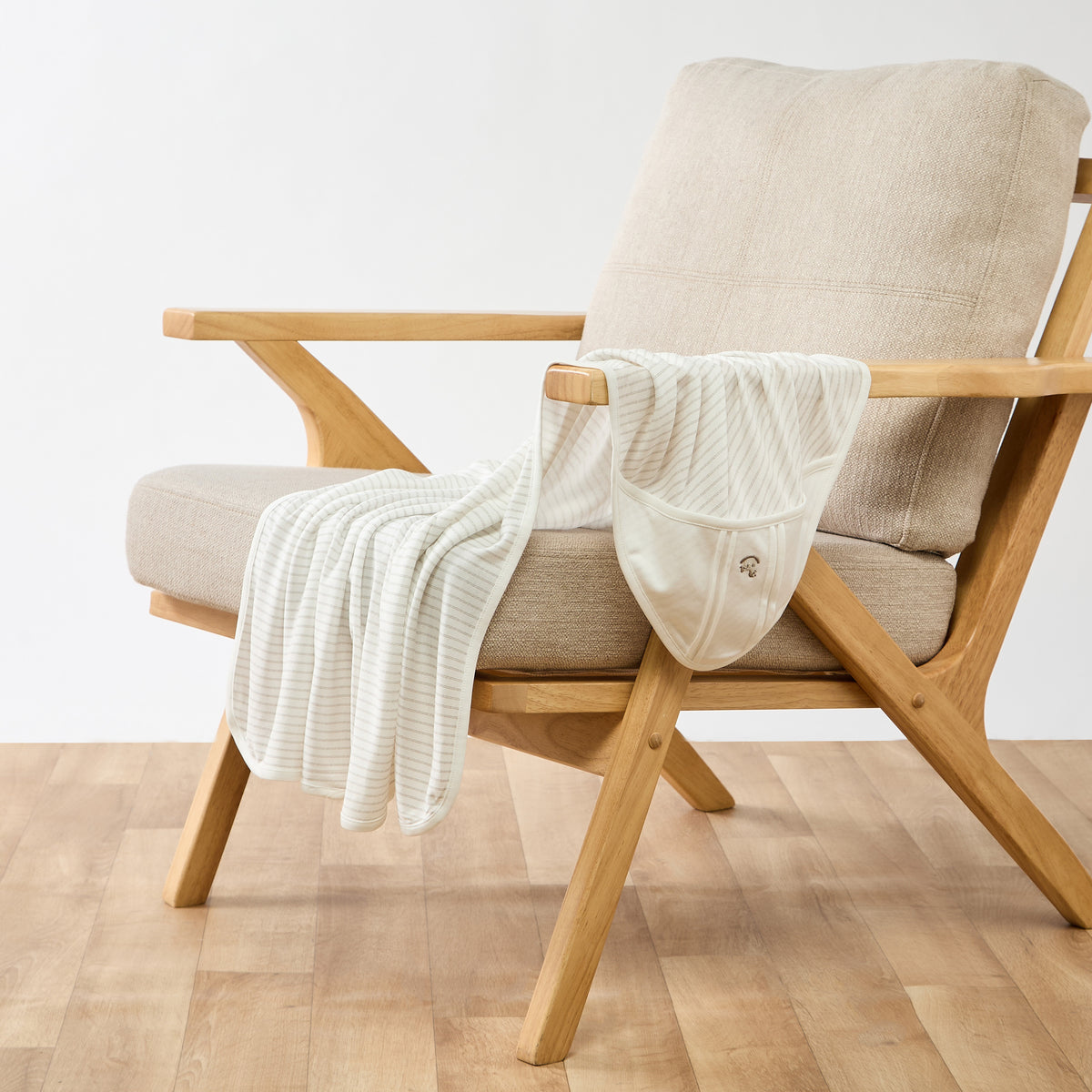 Giggles Striped Hooded Receiving Blanket
