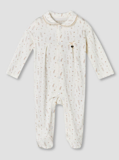 Giggles Supima Cotton Peter Pan Collar Long Sleeves Sleepsuit with Floral Print-baby-girls-clothing-nightwear-sleepsuits-image-2