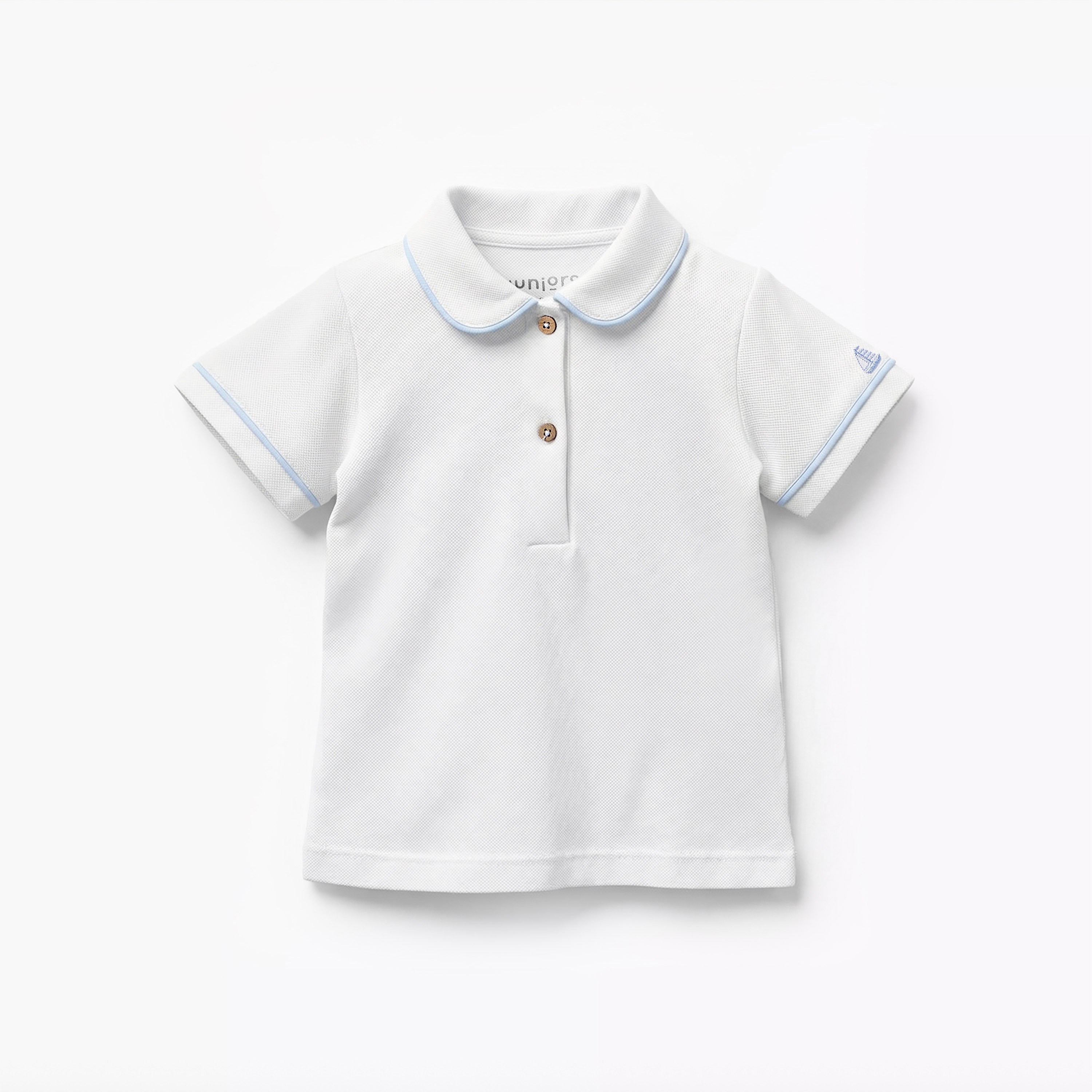 Juniors Cotton Collared Short Sleeves T-shirt and Shorts Set with Nautical Print