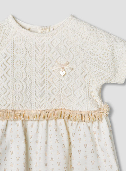 Giggles Short Sleeves A-line Dress with Lace Texture-baby-girls-clothing-dressesandjumpsuits-image-4