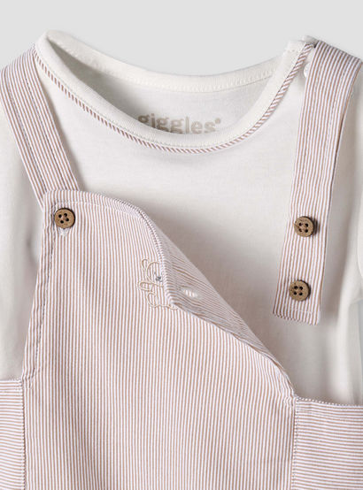 Giggles Round Neck Short Sleeve T-shirt and Dungaree Set with Snap Button Closure-baby-boys-clothing-setsandcoords-image-4