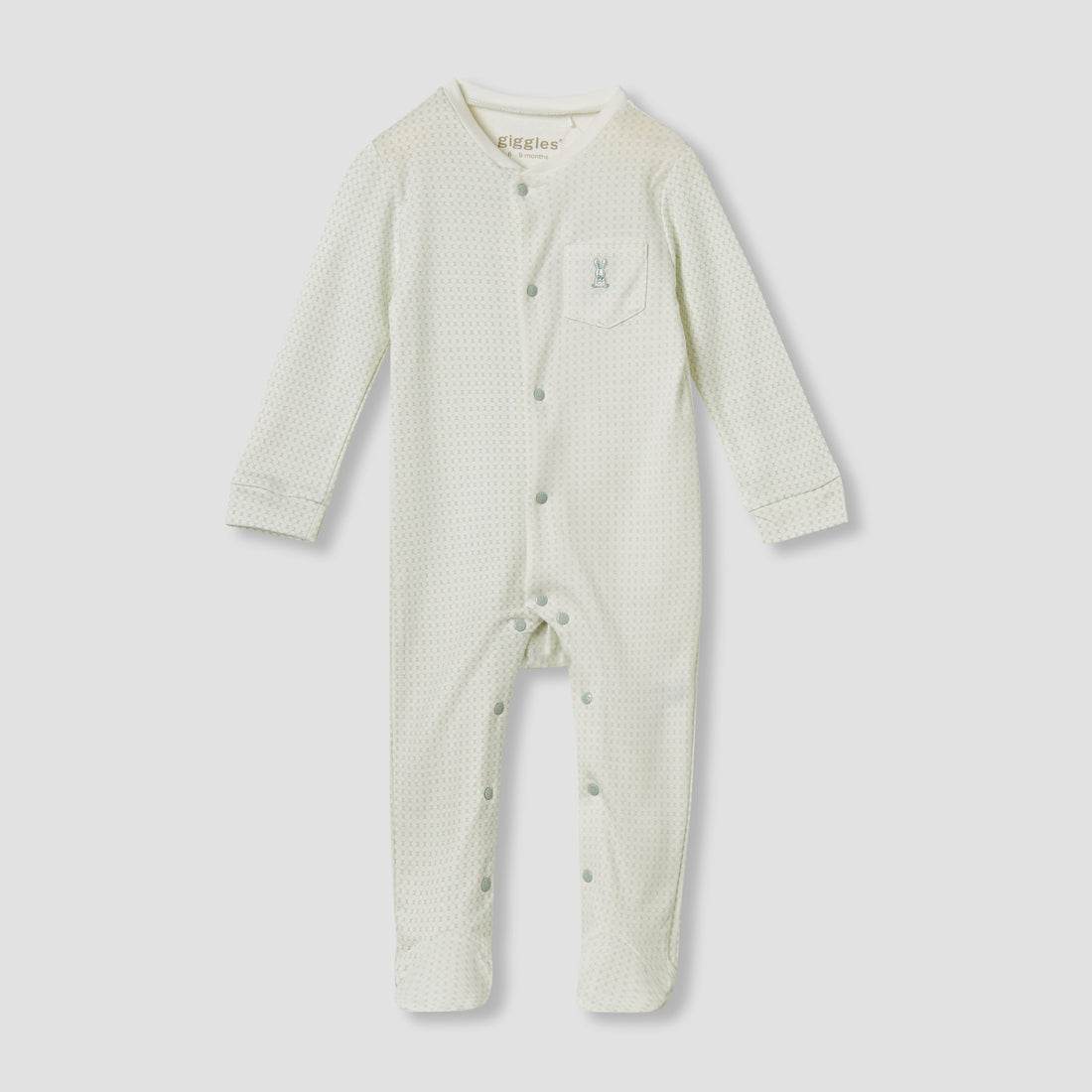 Giggles Printed Closed Feet Sleepsuit with Long Sleeves - Blue / 9-12 mths
