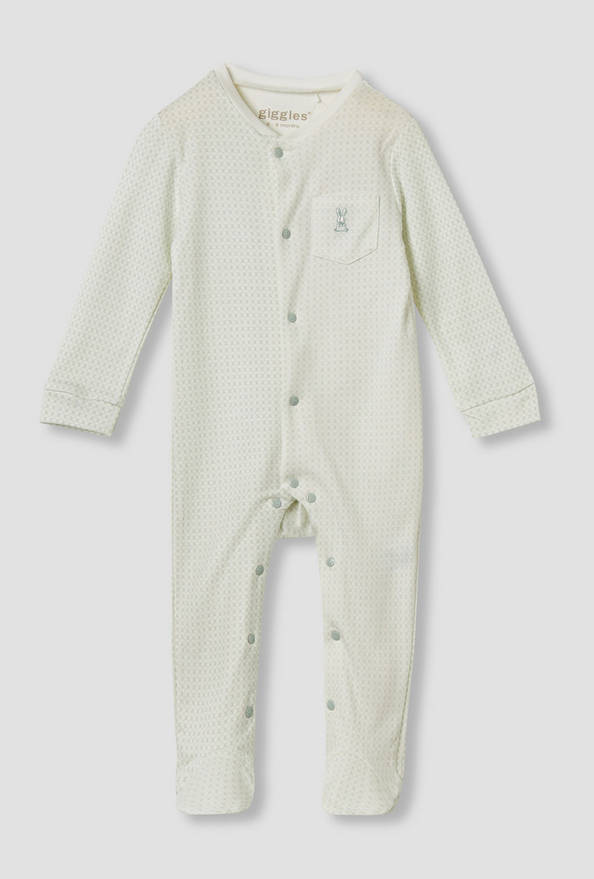 Giggles Printed Closed Feet Sleepsuit with Long Sleeves