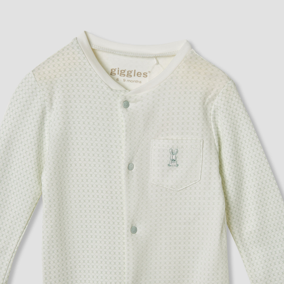 Giggles Printed Closed Feet Sleepsuit with Long Sleeves