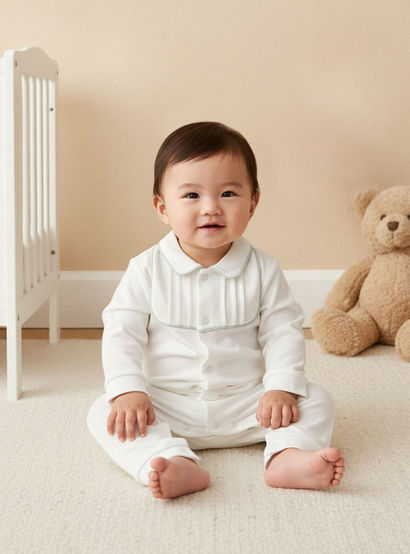 Giggles Pintuck Detail Collared Sleepsuit with Long Sleeves-baby-boys-clothing-nightwear-sleepsuits-image-6