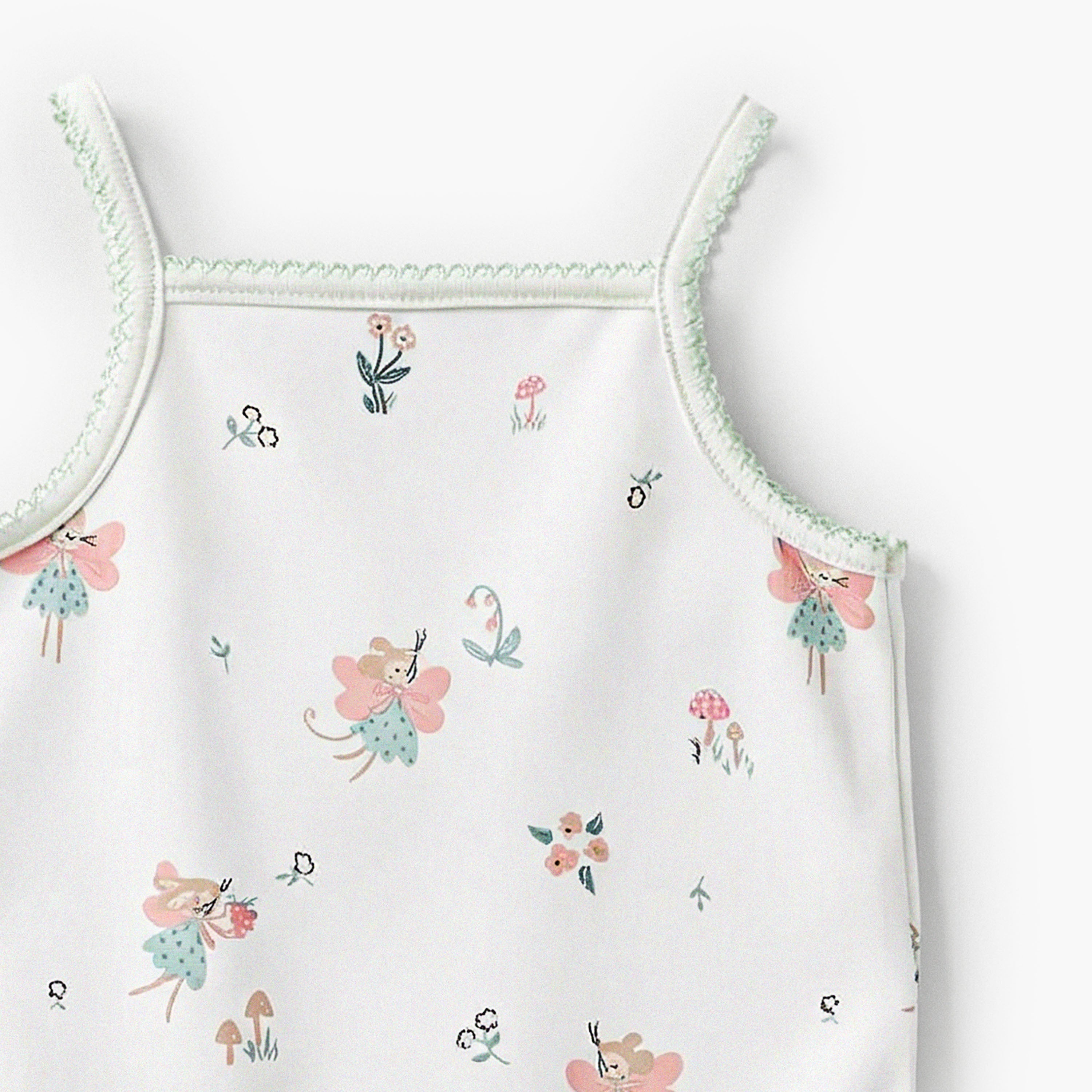 Pack of 2 Juniors Square Neck Strappy Bodysuit with Print