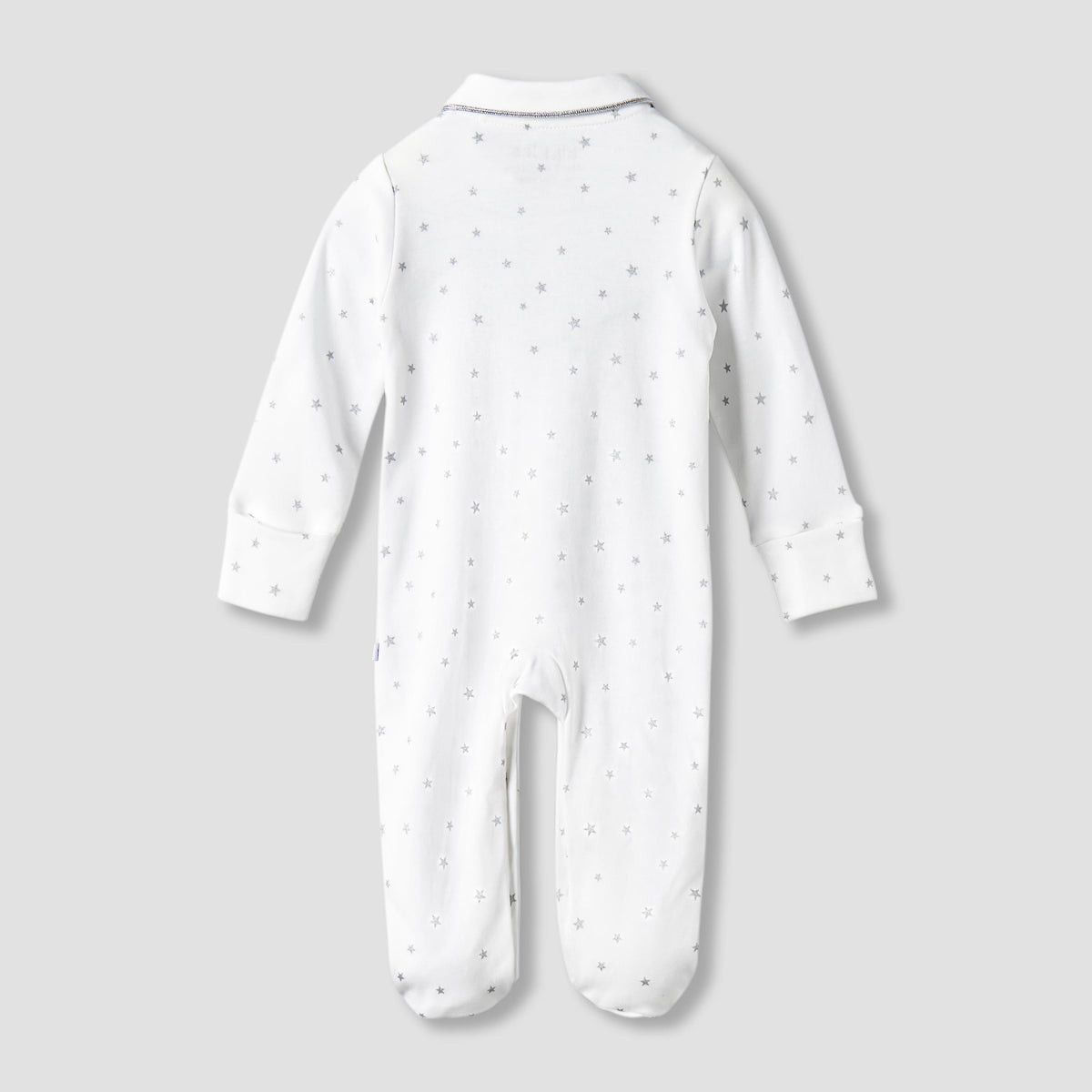 Giggles Cotton Collared Neck Long Sleeve Sleepsuit with Snap Button Closure