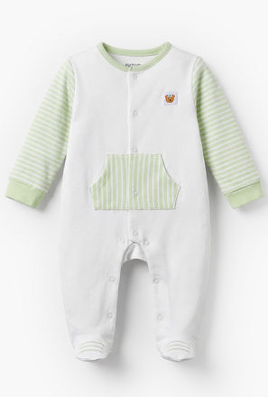 Juniors Round Neck Long Sleeves Sleepsuit with Stripes