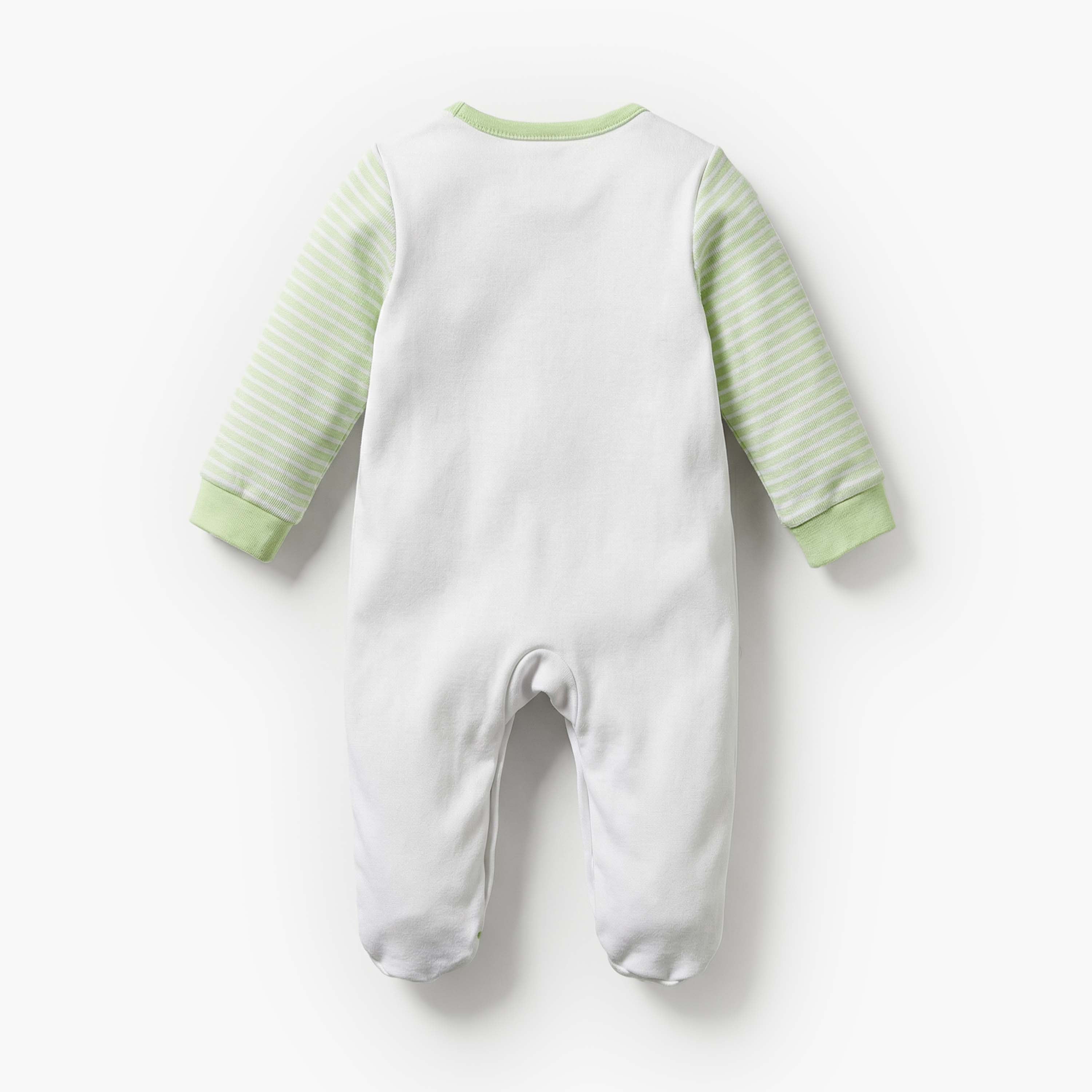 Juniors Round Neck Long Sleeves Sleepsuit with Stripes