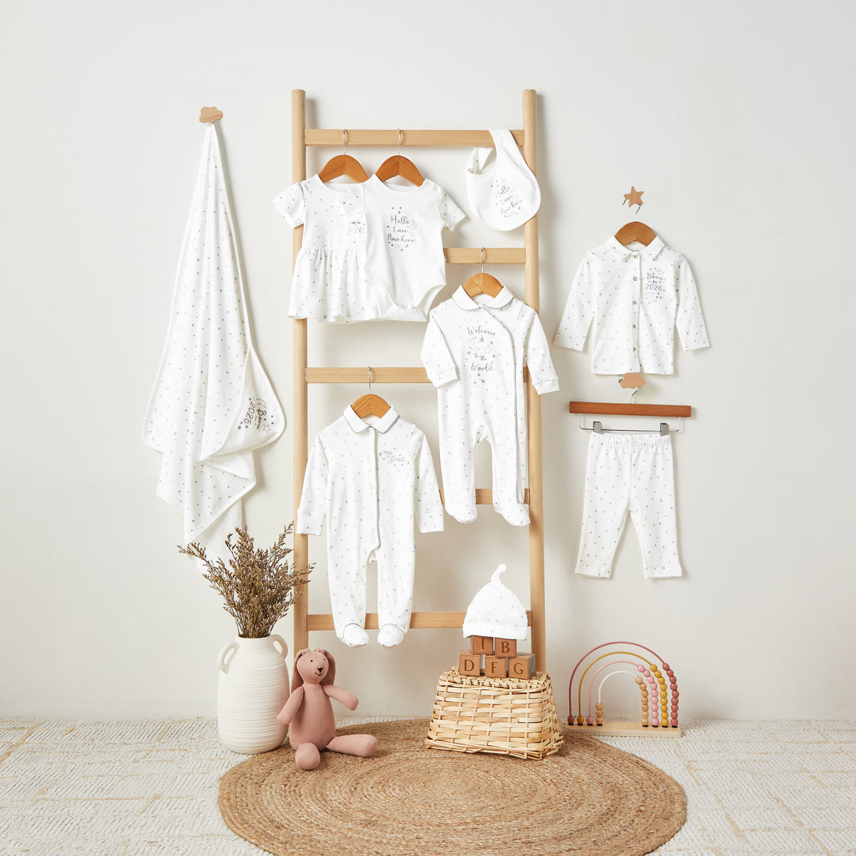 Giggles Cotton Collared Neck Long Sleeve Sleepsuit with Snap Button Closure
