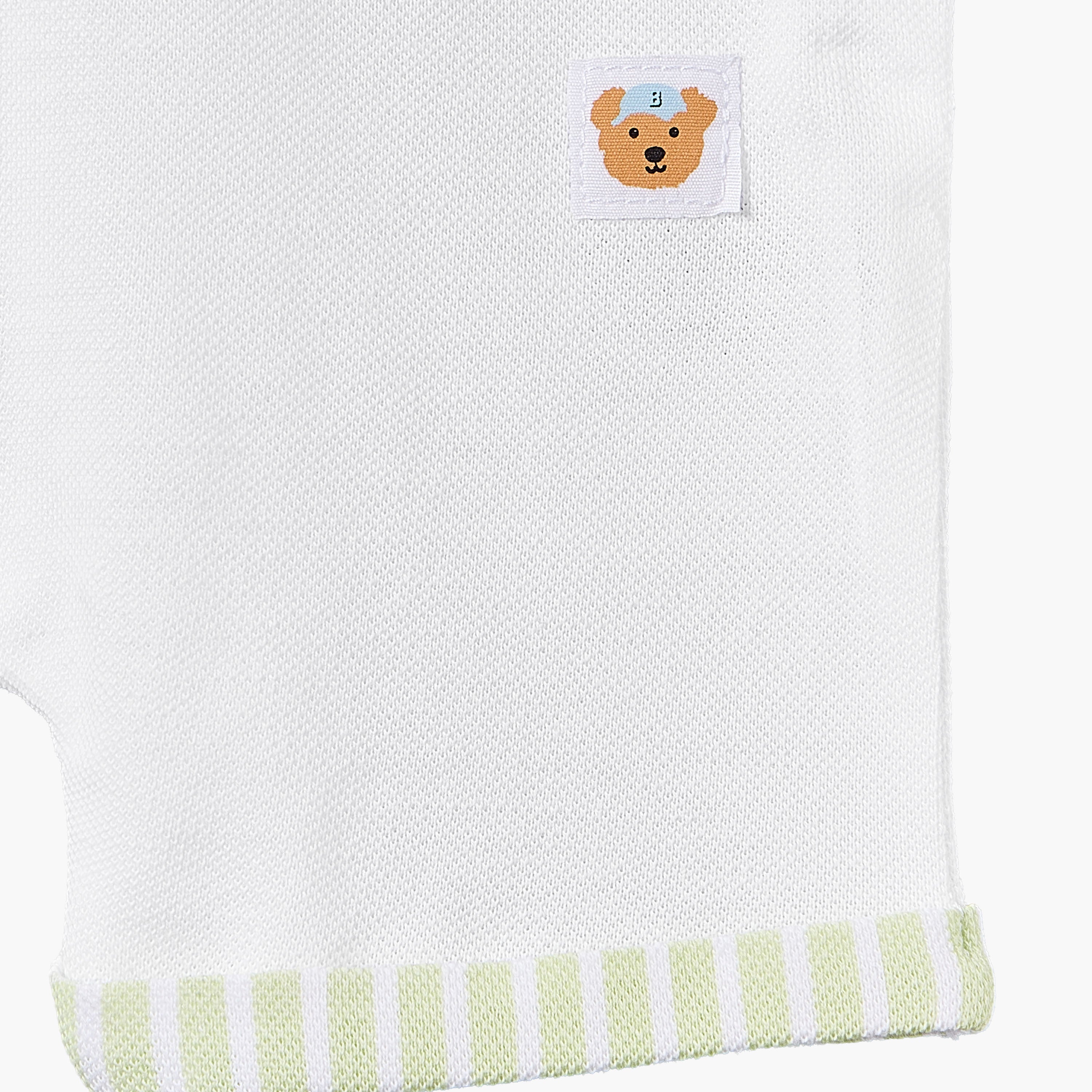 Juniors Collared Short Sleeves Romper with Bear Embroidery