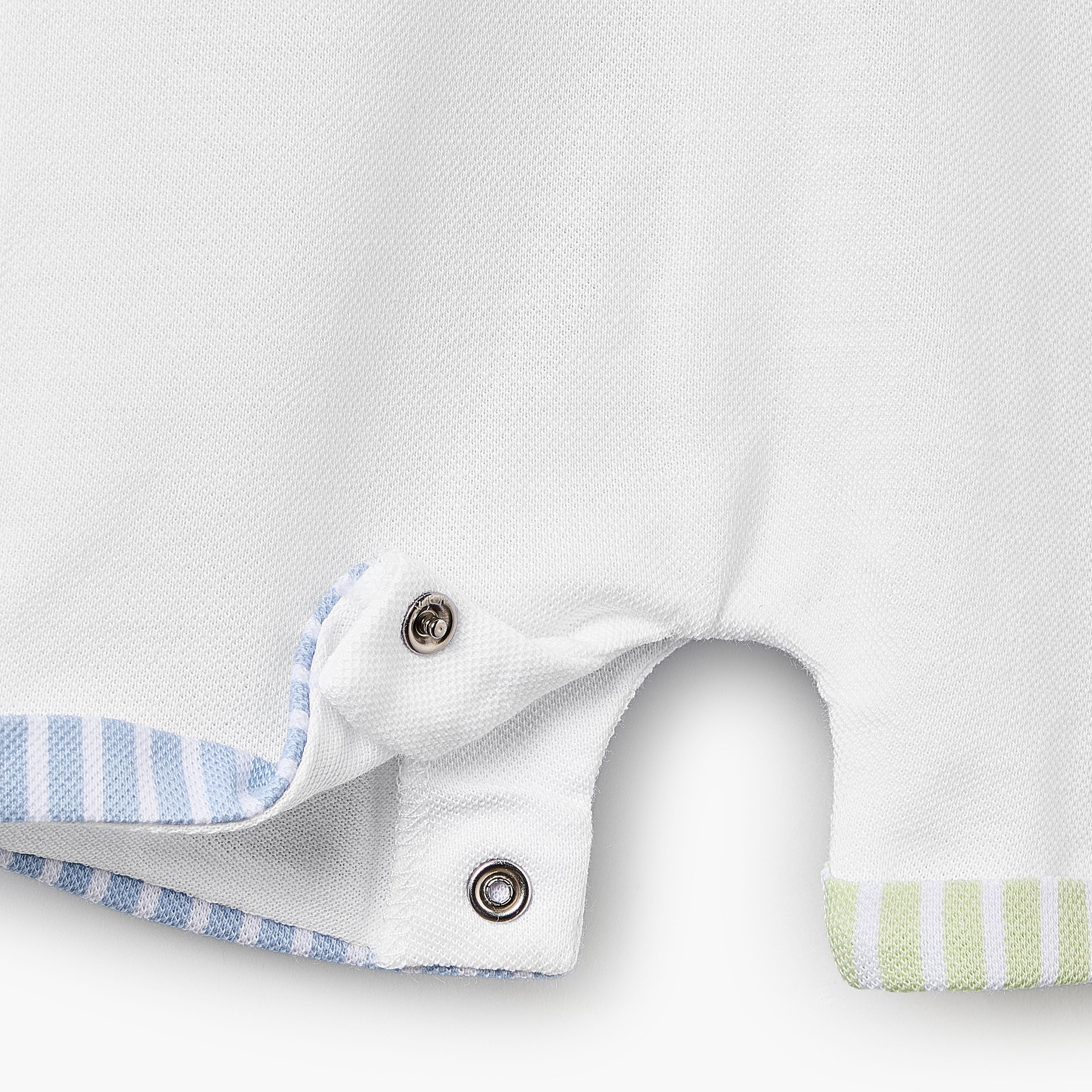 Juniors Collared Short Sleeves Romper with Bear Embroidery