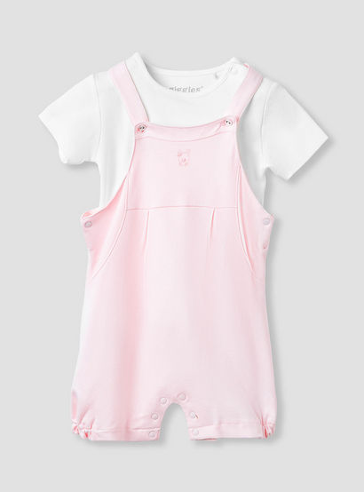 Giggles Embroidered Dungaree and T-shirt Set-baby-girls-clothing-setsandcoords-image-1
