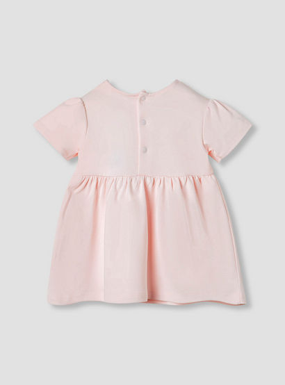 Giggles Smocked Detail A-line Dress with Bow-baby-girls-clothing-dressesandjumpsuits-image-2
