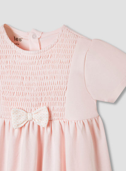 Giggles Smocked Detail A-line Dress with Bow-baby-girls-clothing-dressesandjumpsuits-image-3