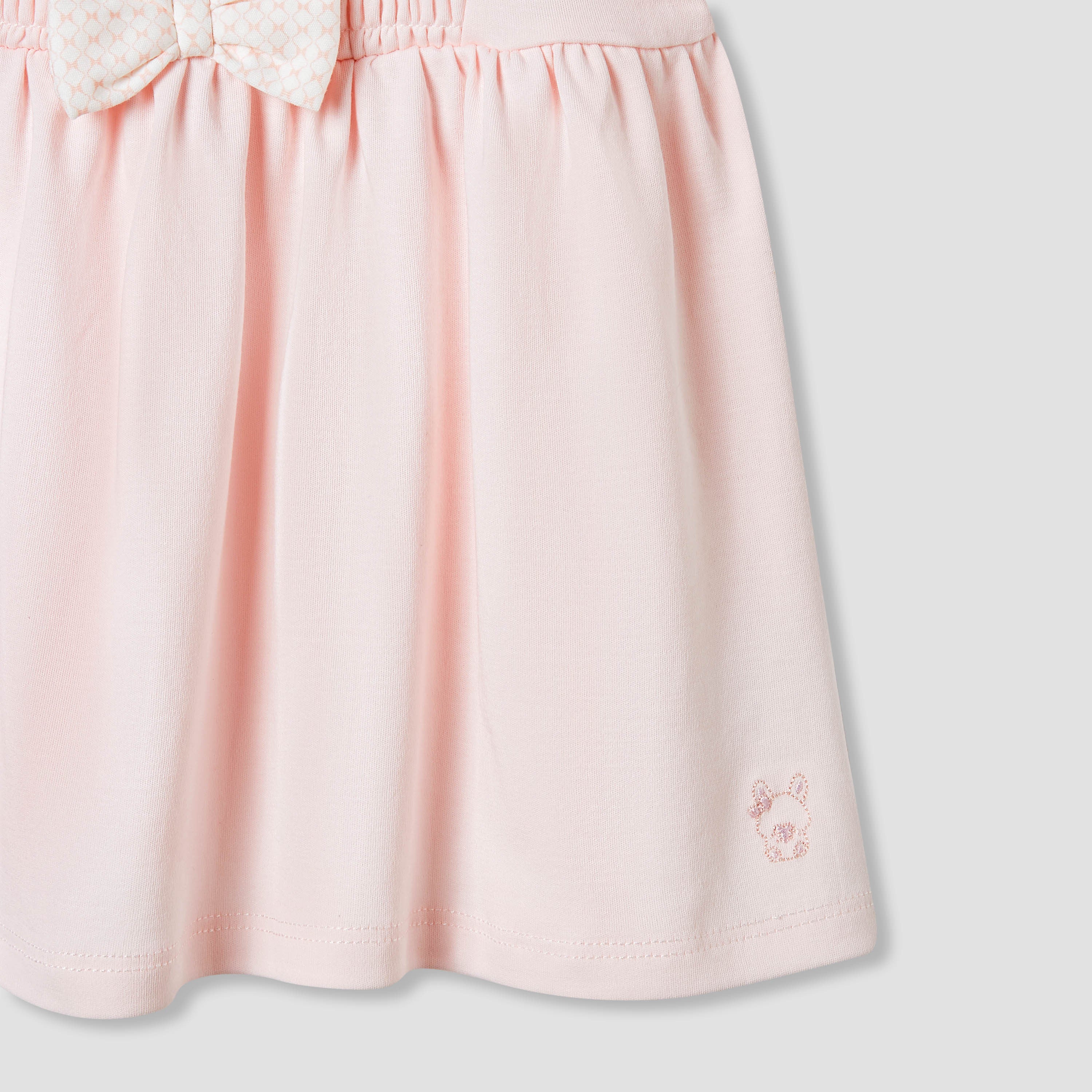 Giggles Smocked Detail A-line Dress with Bow