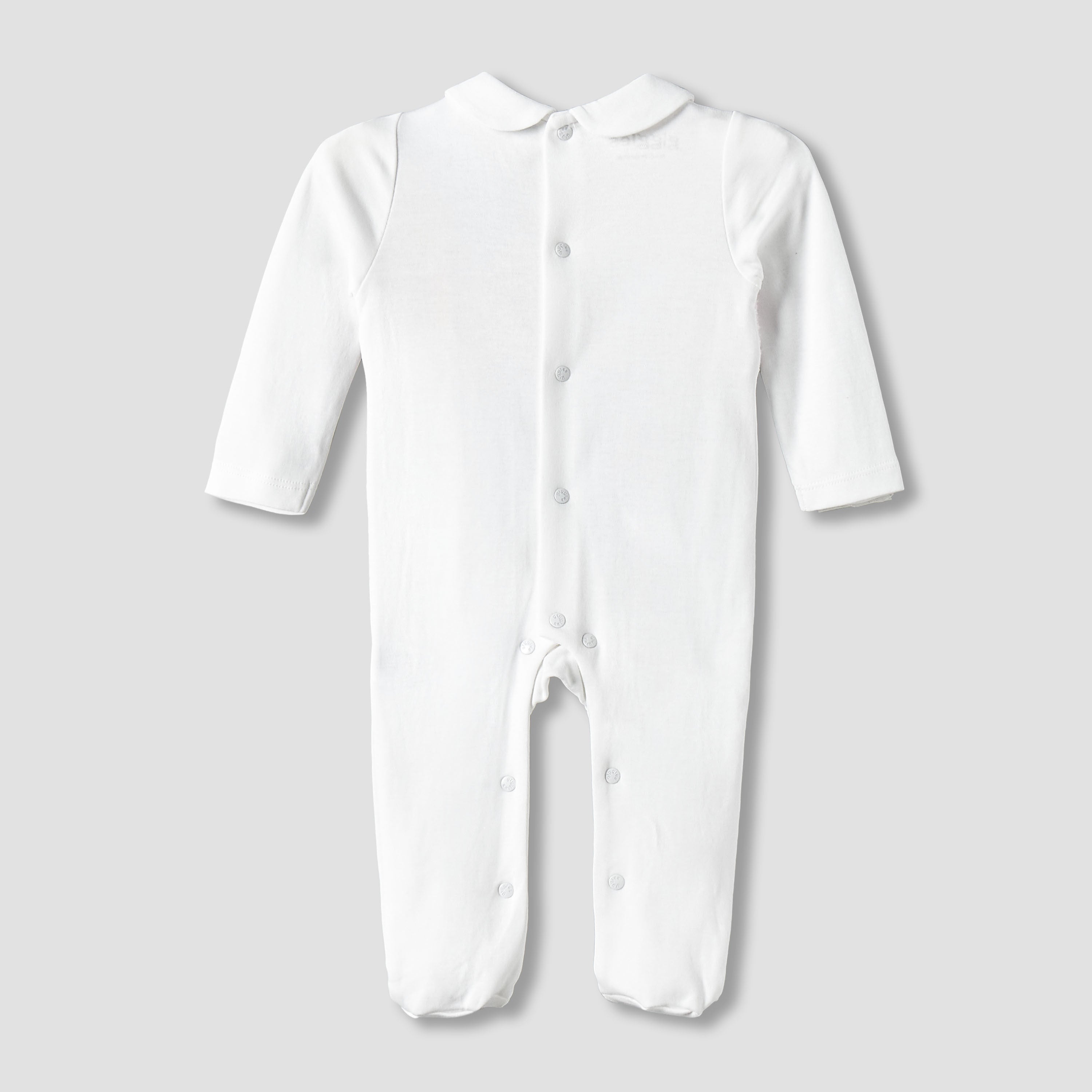 Giggles Supima Cotton Collared Long Sleeves Sleepsuit with Bow Detail