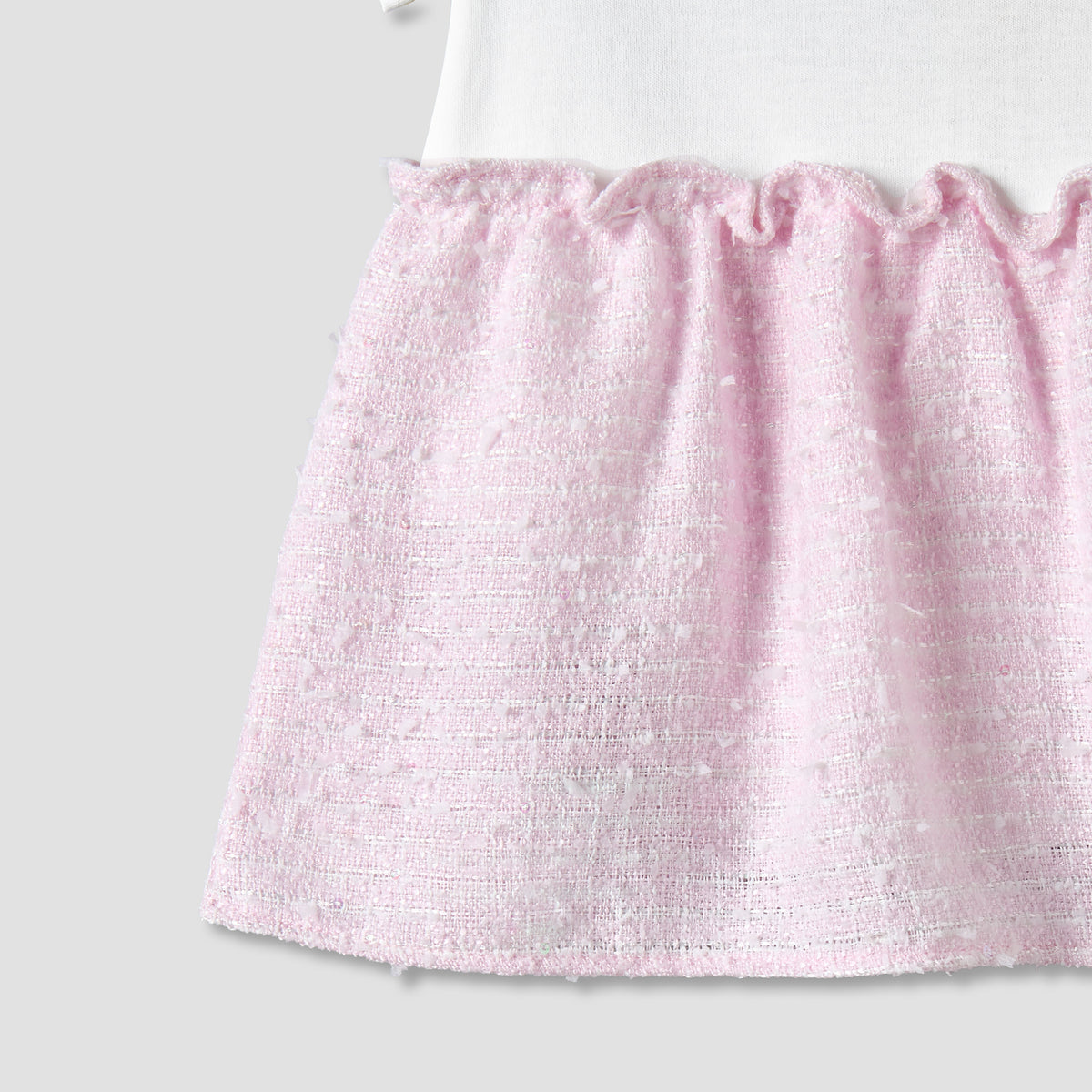 Giggles Round Neck Short Sleeves A-line Dress with Bow Detail