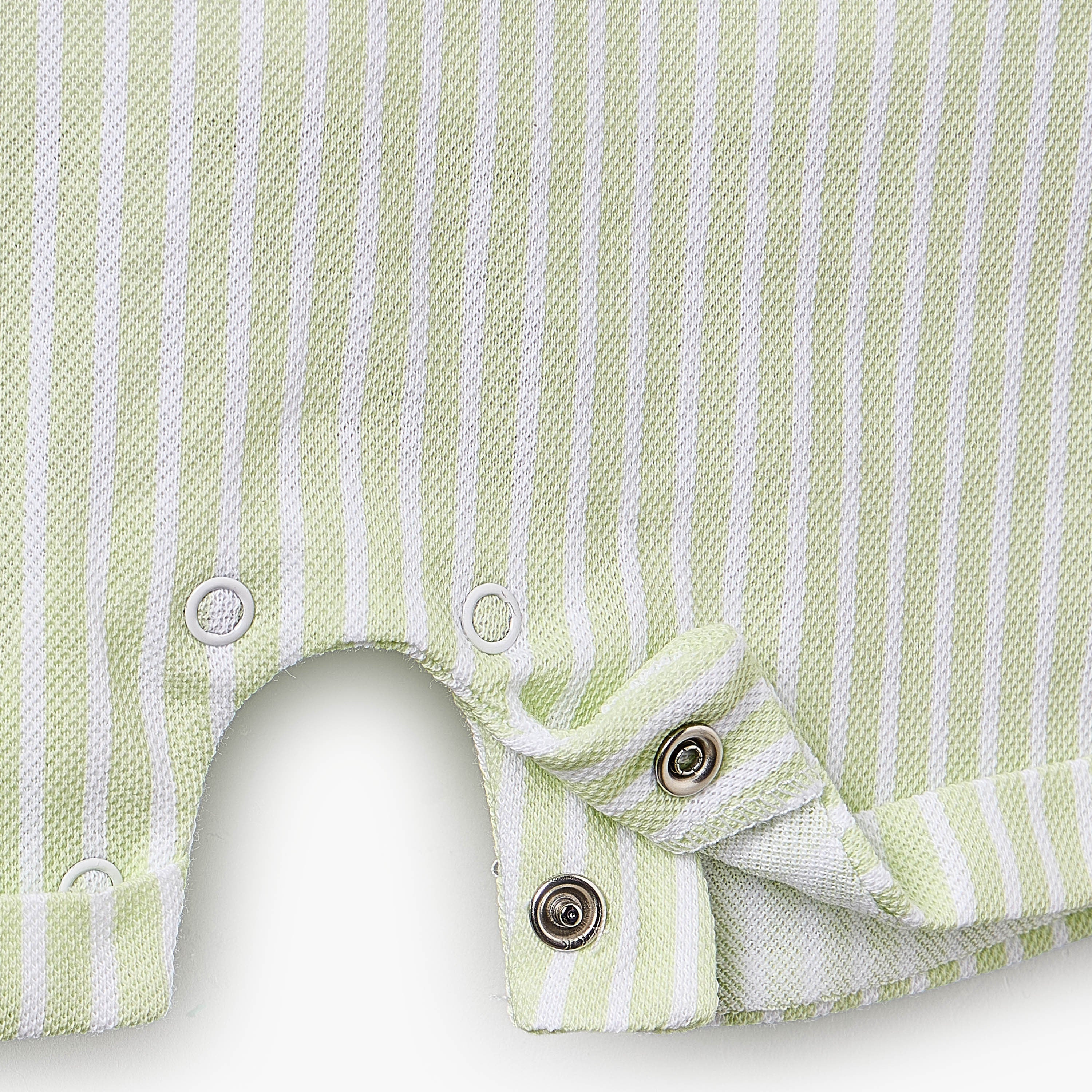 Juniors Peter Pan Collar Short Sleeves Polo T-shirt and Dungaree Set with Stripes