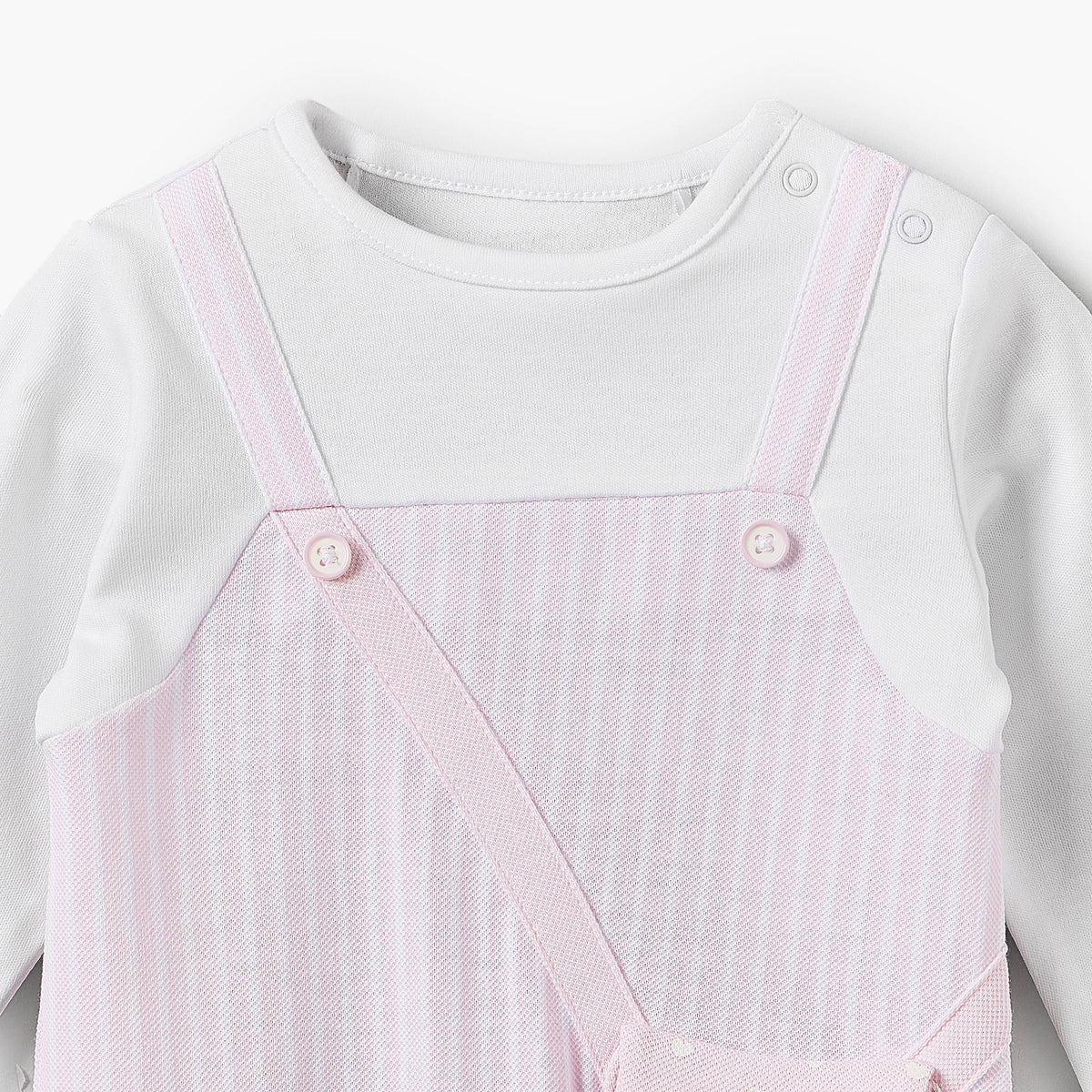 Juniors Cotton Round Neck Long Sleeves Sleepsuit with Stripes