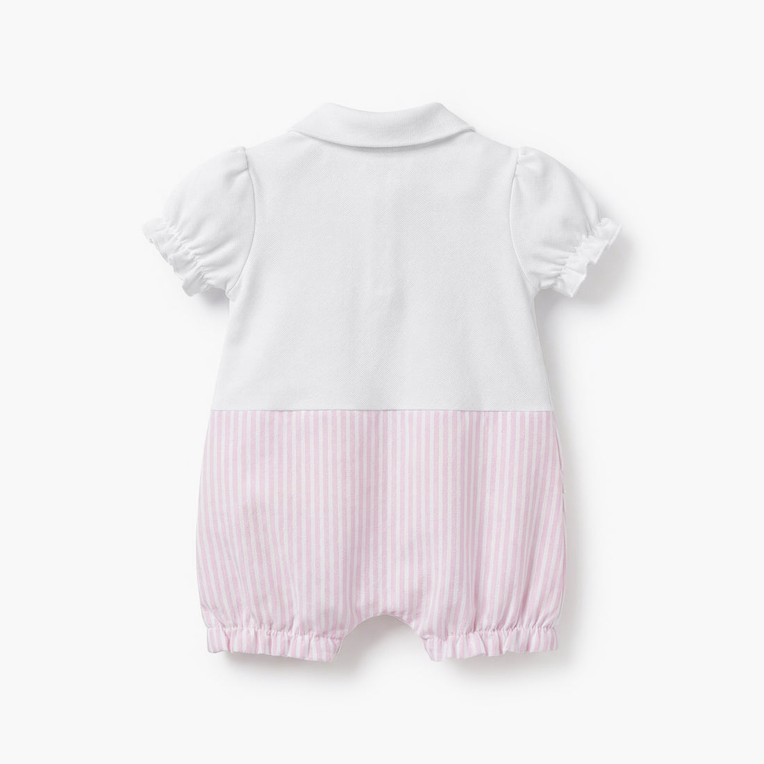Juniors Peter Pan Collar Short Sleeves Romper with Stripes