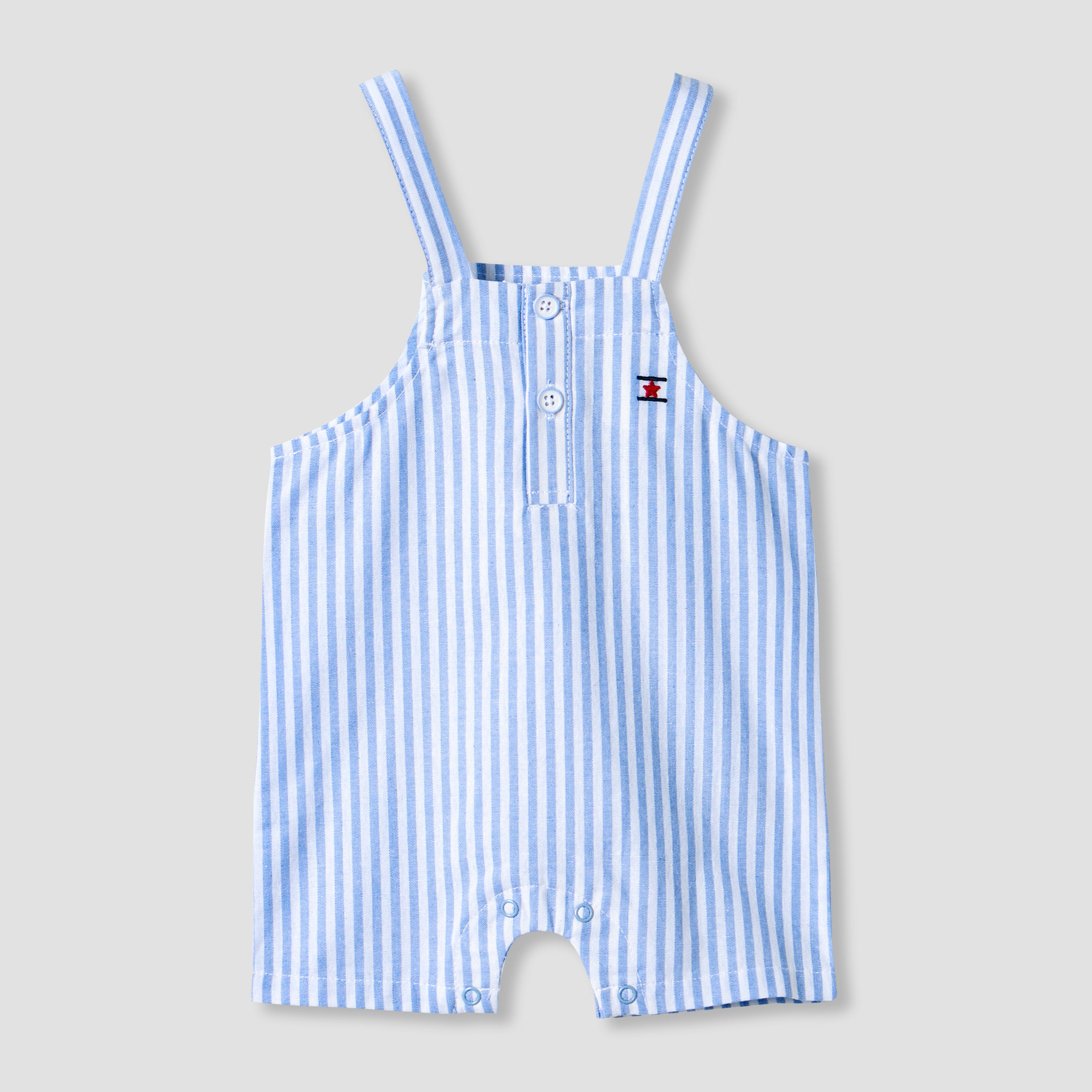 Juniors Solid T-shirt and Striped Dungaree Set