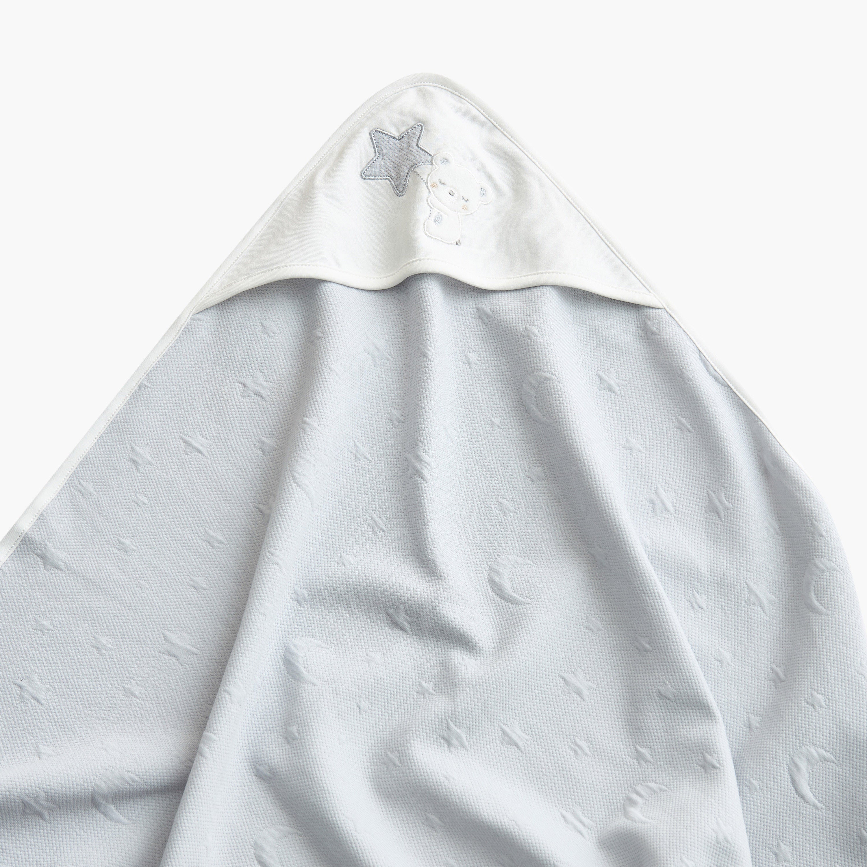 Giggles Moon and Star Embossed Receiving Blanket - 70x70 cm