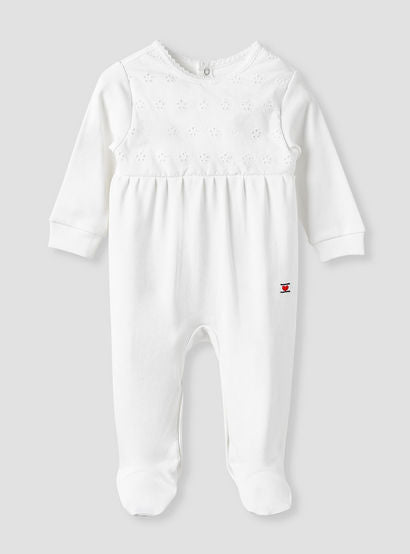 Juniors Textured Sleepsuit with Long Sleeves-baby-girls-clothing-nightwear-sleepsuits-image-1