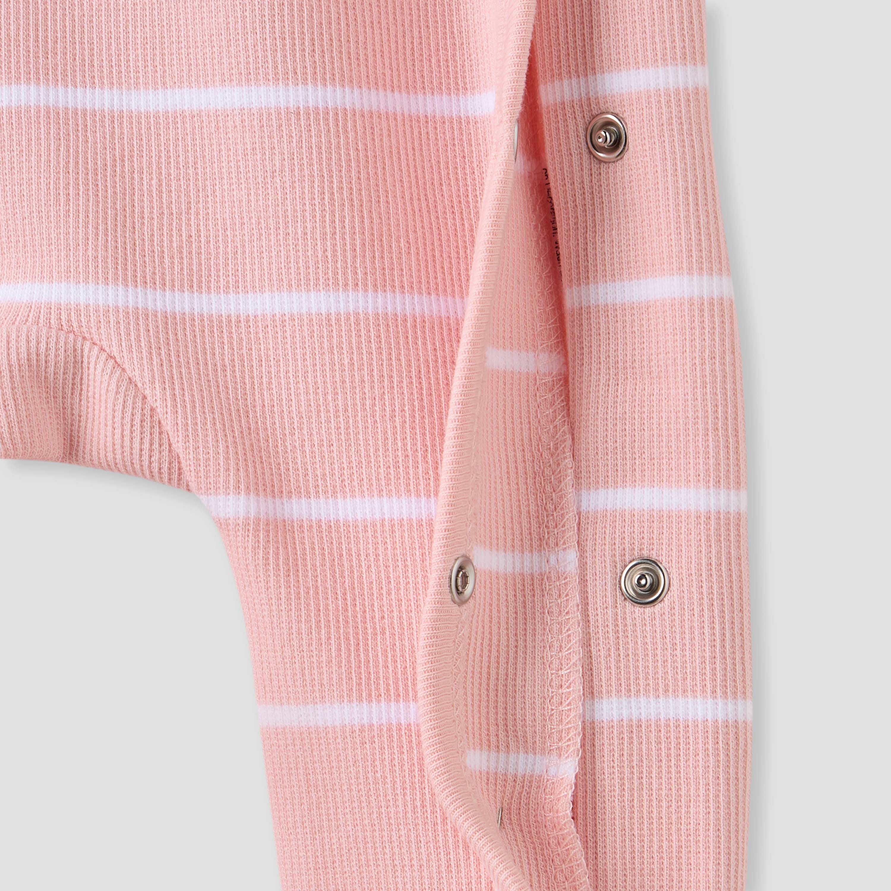 Juniors Striped Sleepsuit with Snap Button Closure