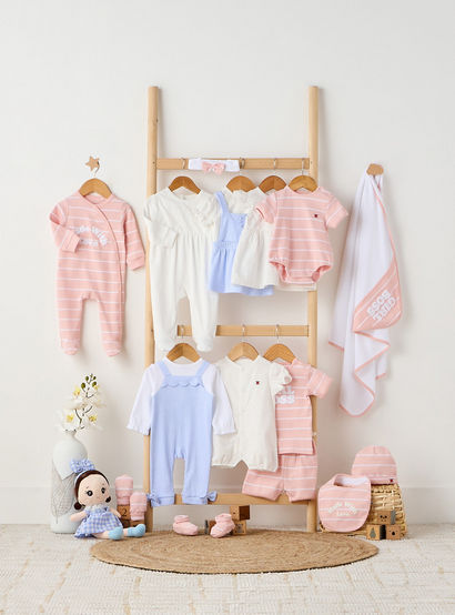 Juniors Striped Sleepsuit with Snap Button Closure-baby-girls-clothing-nightwear-sleepsuits-image-5