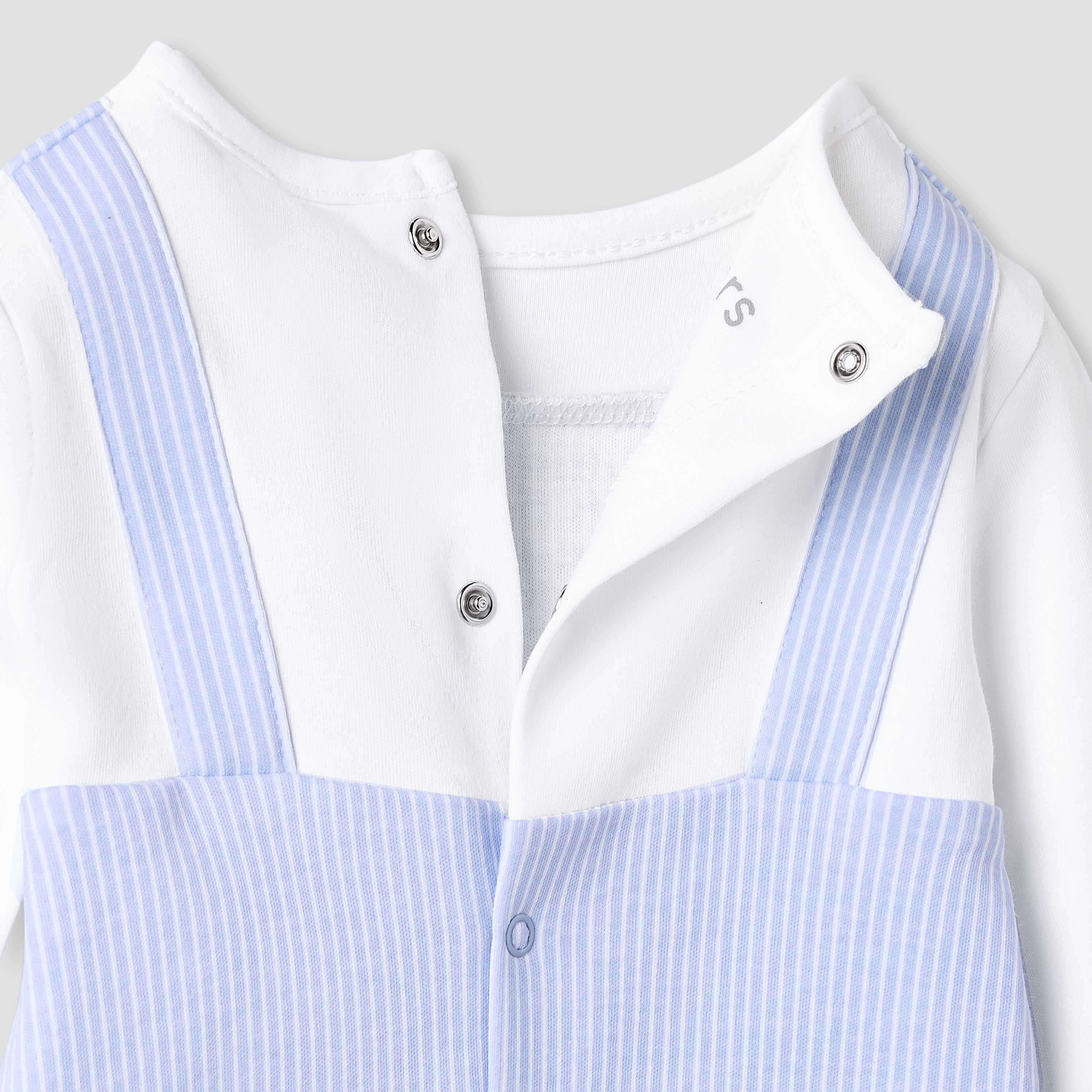 Juniors Striped Sleepsuit with Frill and Bow Detail