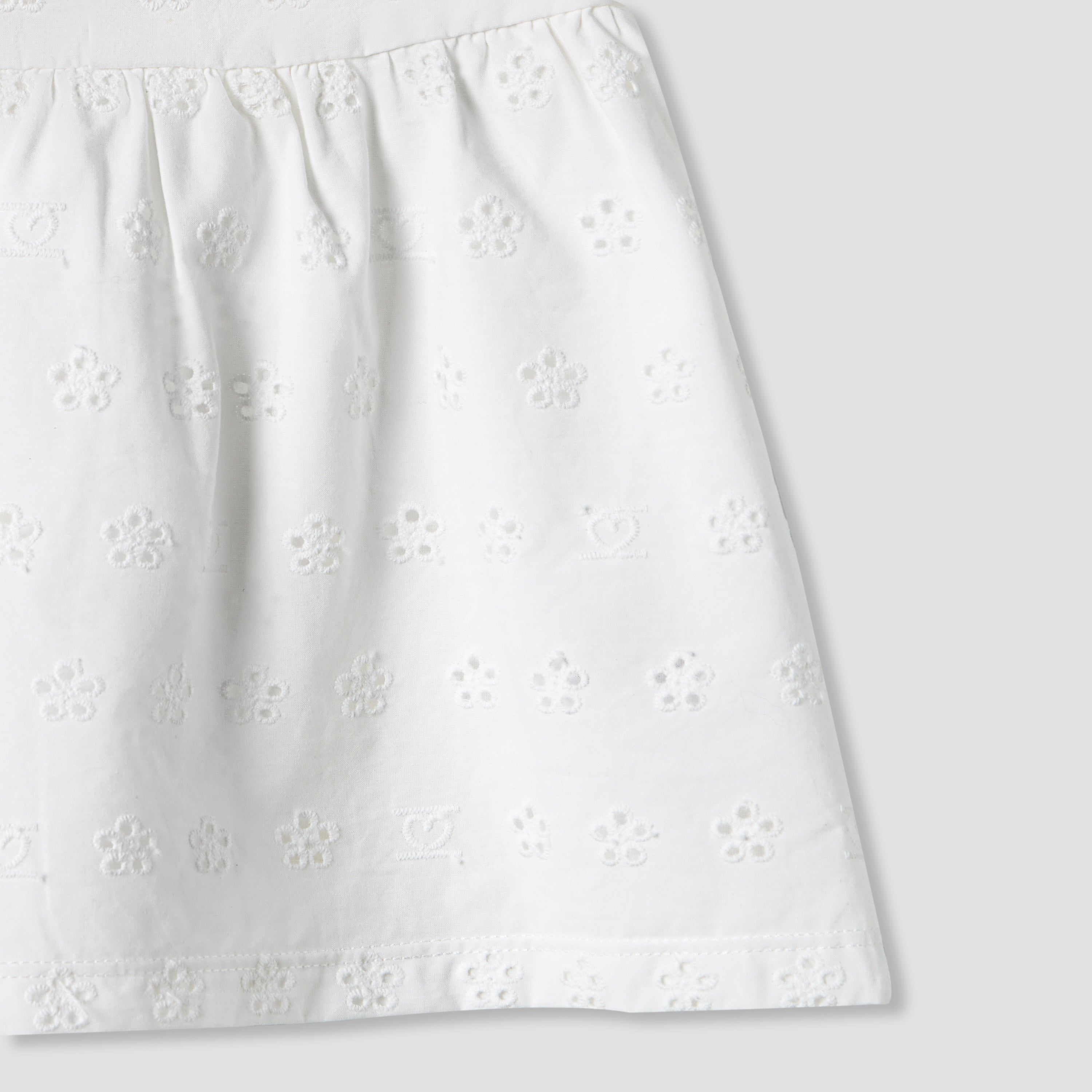 Juniors Girls Dress with Schiffli Texture - Cotton - Cap Sleeves - Round Neck - Knee Length