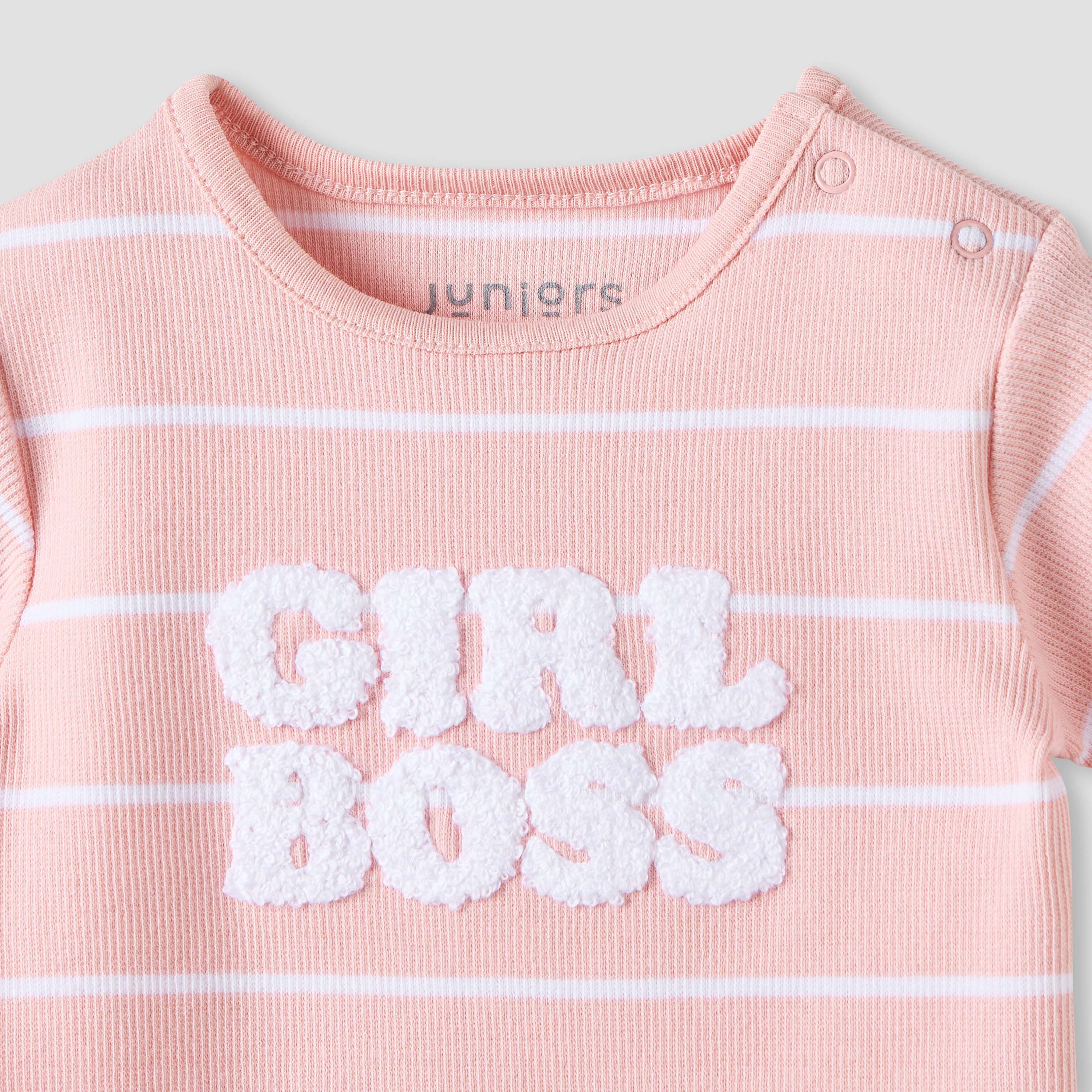 Juniors Striped T-shirt and Shorts Set