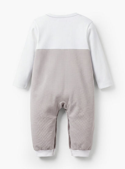 Giggles Cotton Collared Long Sleeves Sleepsuit with Stripes-baby-boys-clothing-nightwear-sleepsuits-image-3